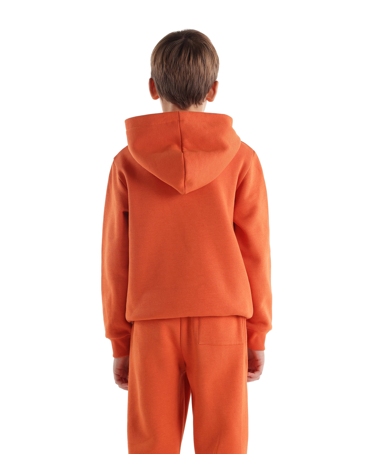 Rare Ones Kids Rero Orange Cotton Blend Hooded Oversized Hd Print Sweatshirt