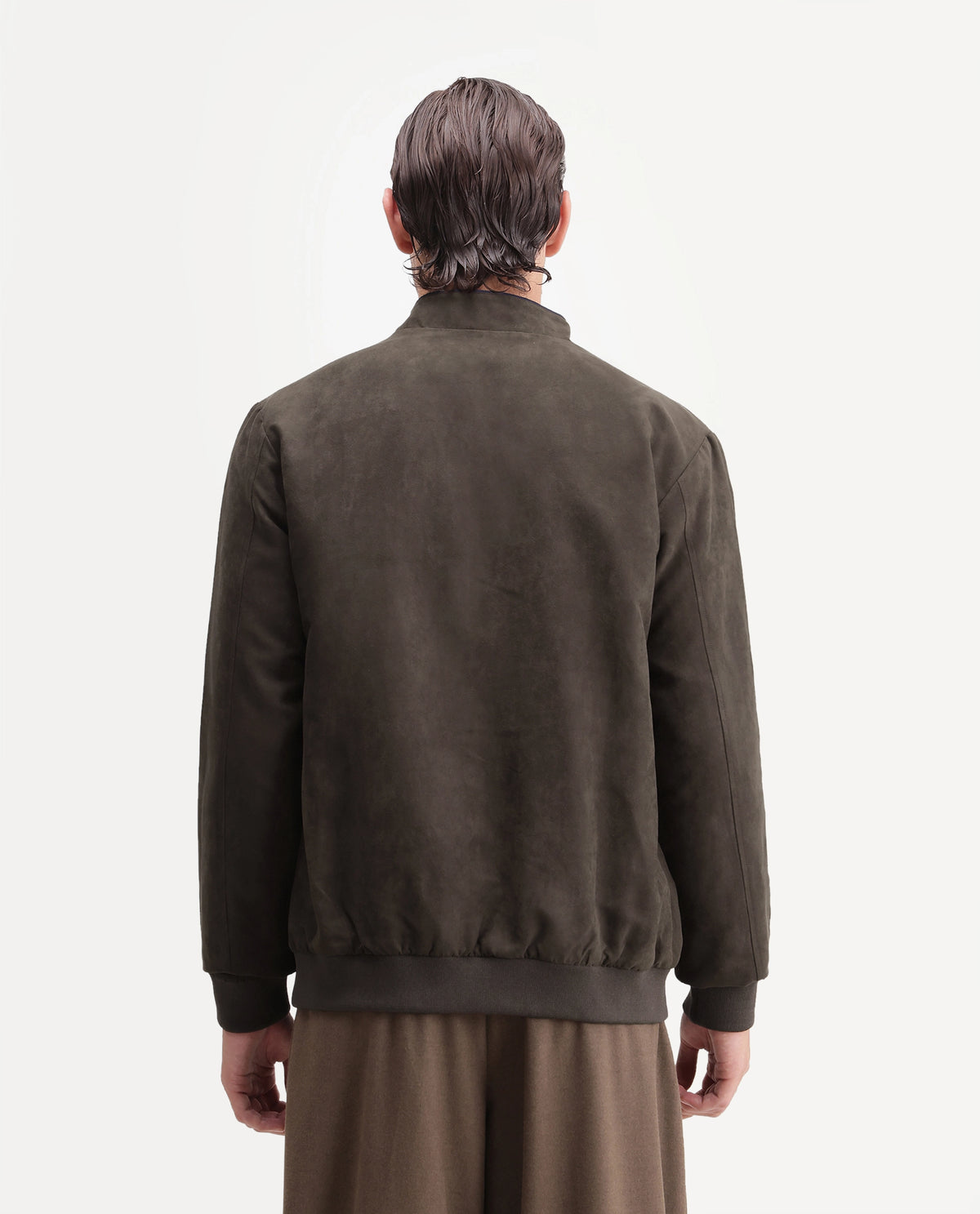 Rare Rabbit Men's Henron Brown Polyester Band Collar Regular Plain Jacket
