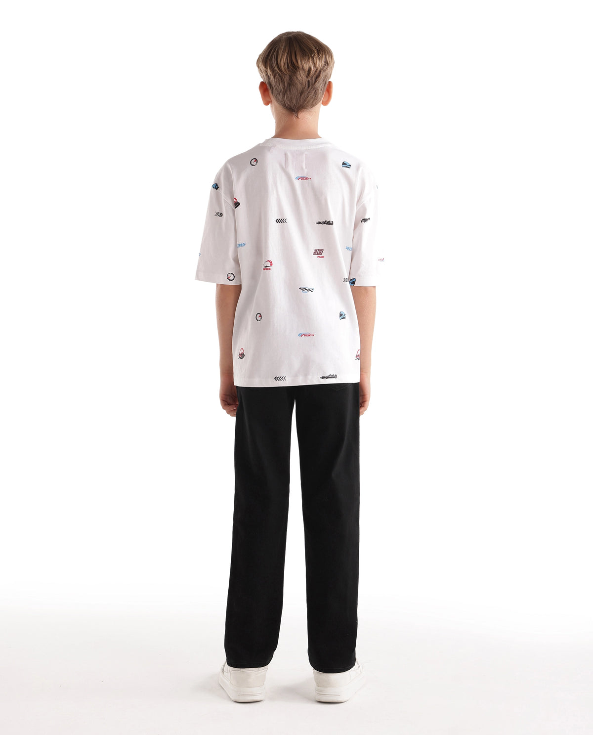 Rare Ones Kids Denno Black Cotton Blend Fabric Button And Zip Closure Regular Fit Plain Jeans