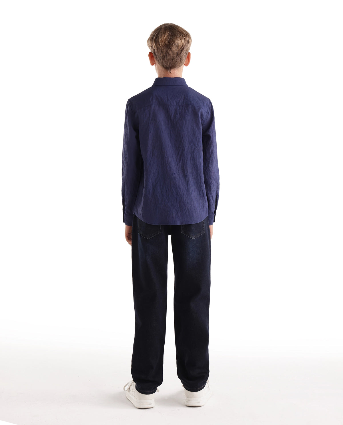 Rare Ones Kids Cyrus Dark Blue Cotton Blend Fabric Button And Zip Closure Regular Fit Plain Jeans