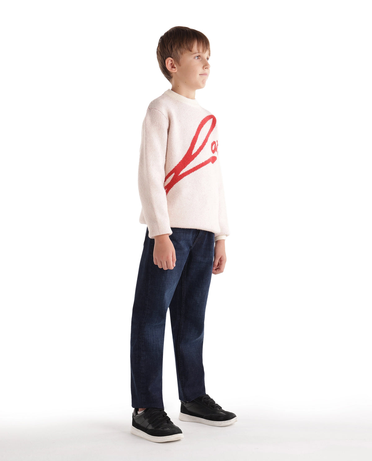 Rare Ones Kids Ledo-1-K Navy Cotton Blend Fabric Button And Zip Closure Slim Fit Plain Jeans