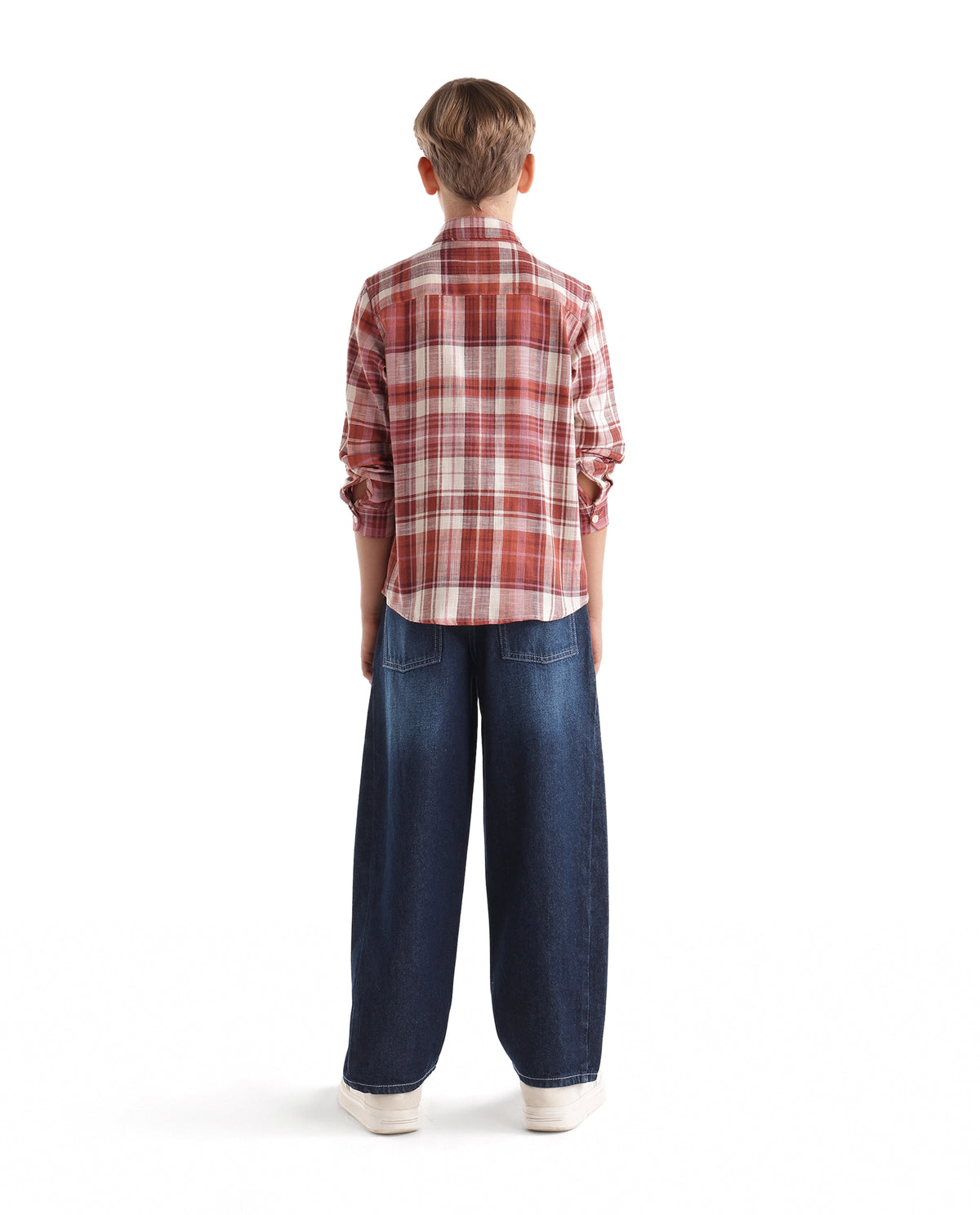 Rare Ones Kids Wells Light Blue Cotton Fabric Button And Zip Closure Relaxed Fit Plain Jeans