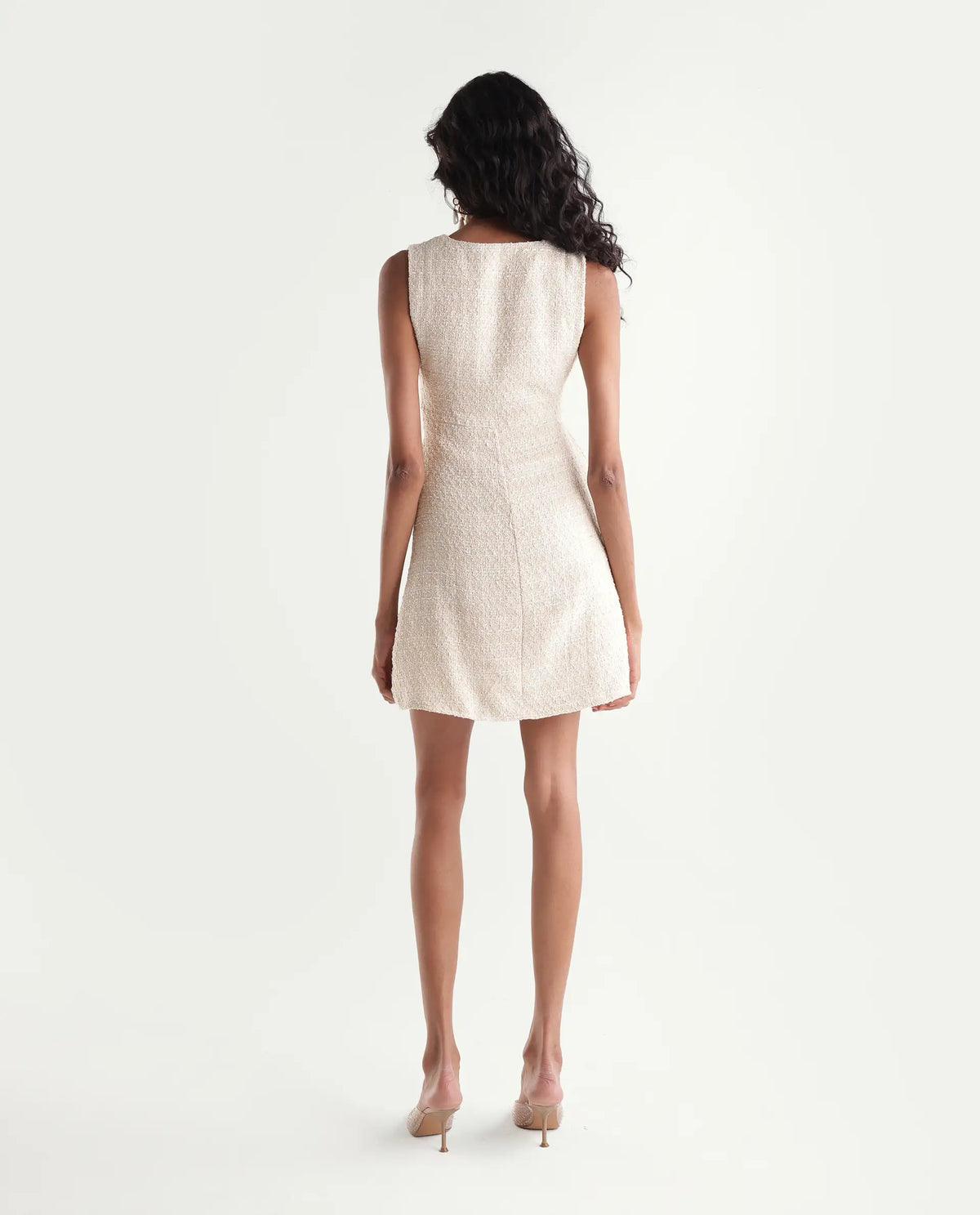 Rareism Women's Pween Off White Polyester Blend Wrap Plain Dress