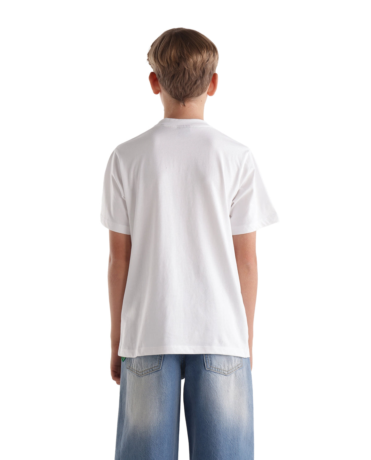 Rare Ones Kids Tian-K-T Off White Cotton Crew Neck Regular Plain T-Shirt