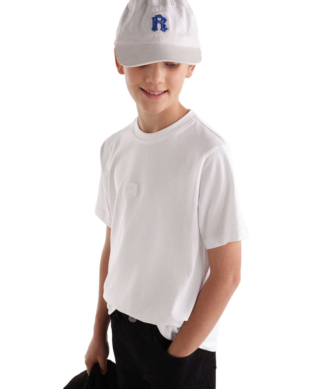 Rare Ones Kids Fumio-T Off White Cotton Crew Neck Regular Plain T-Shirt