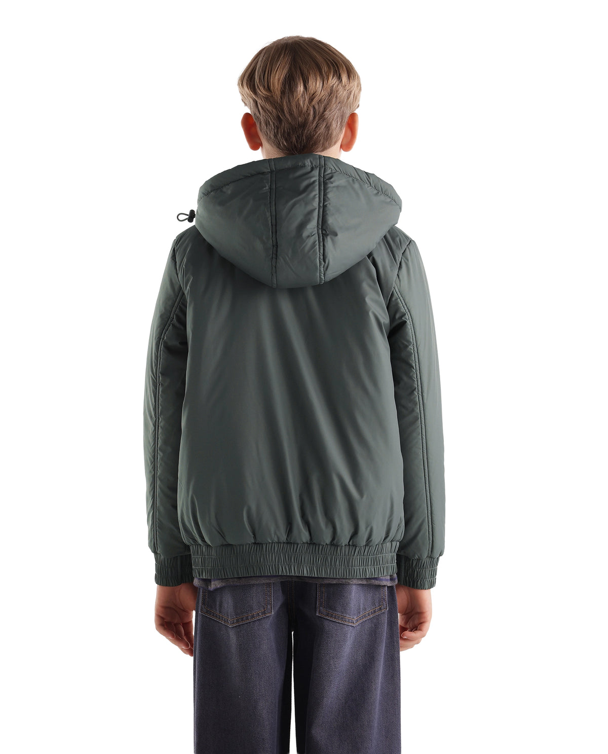 Rare Ones Kids Cason Olive Polyester Hooded Regular Plain Jacket