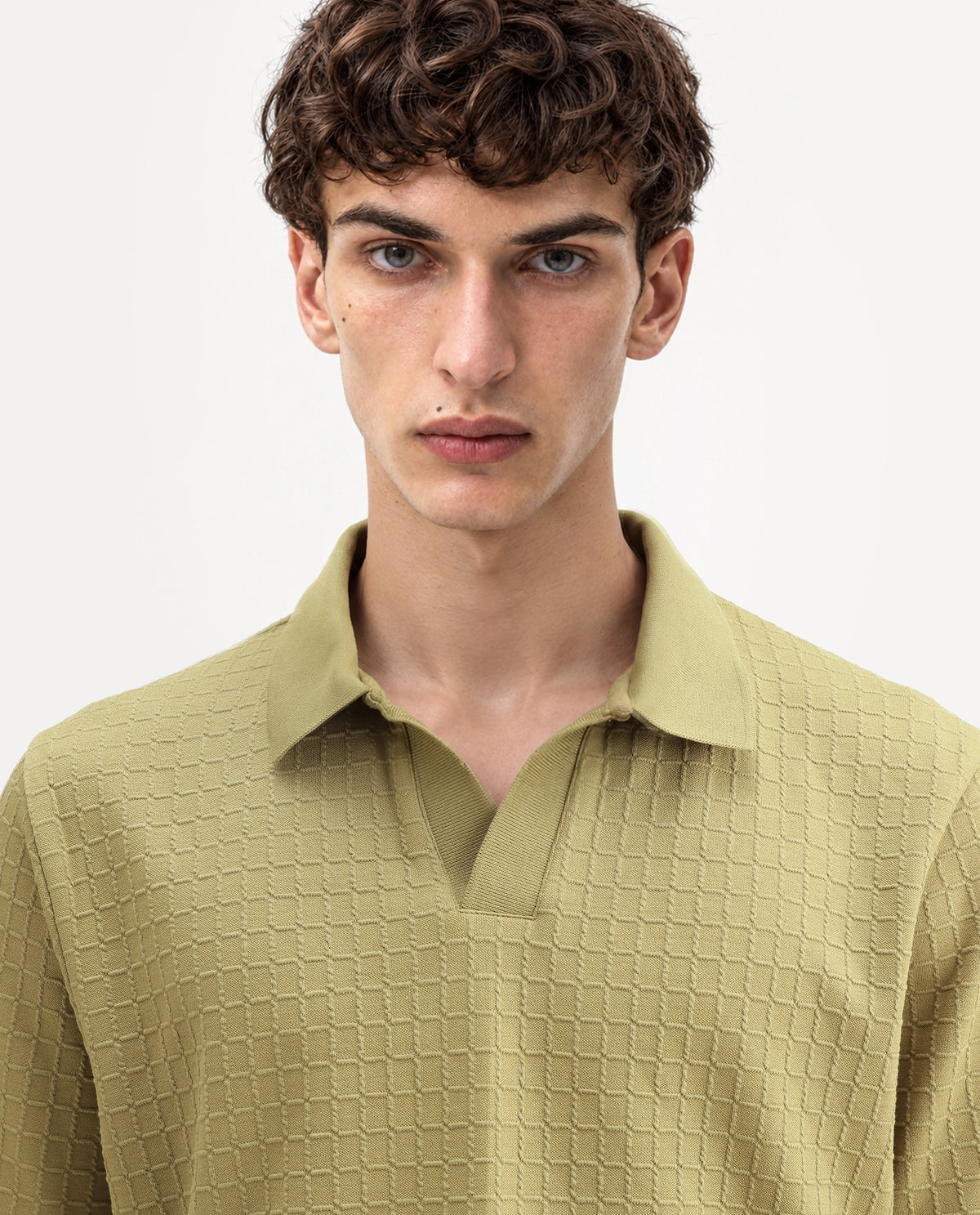 Rare Rabbit Men Devor Primary Olive Polyester Blend Jonny Collar Plain Regular Polo