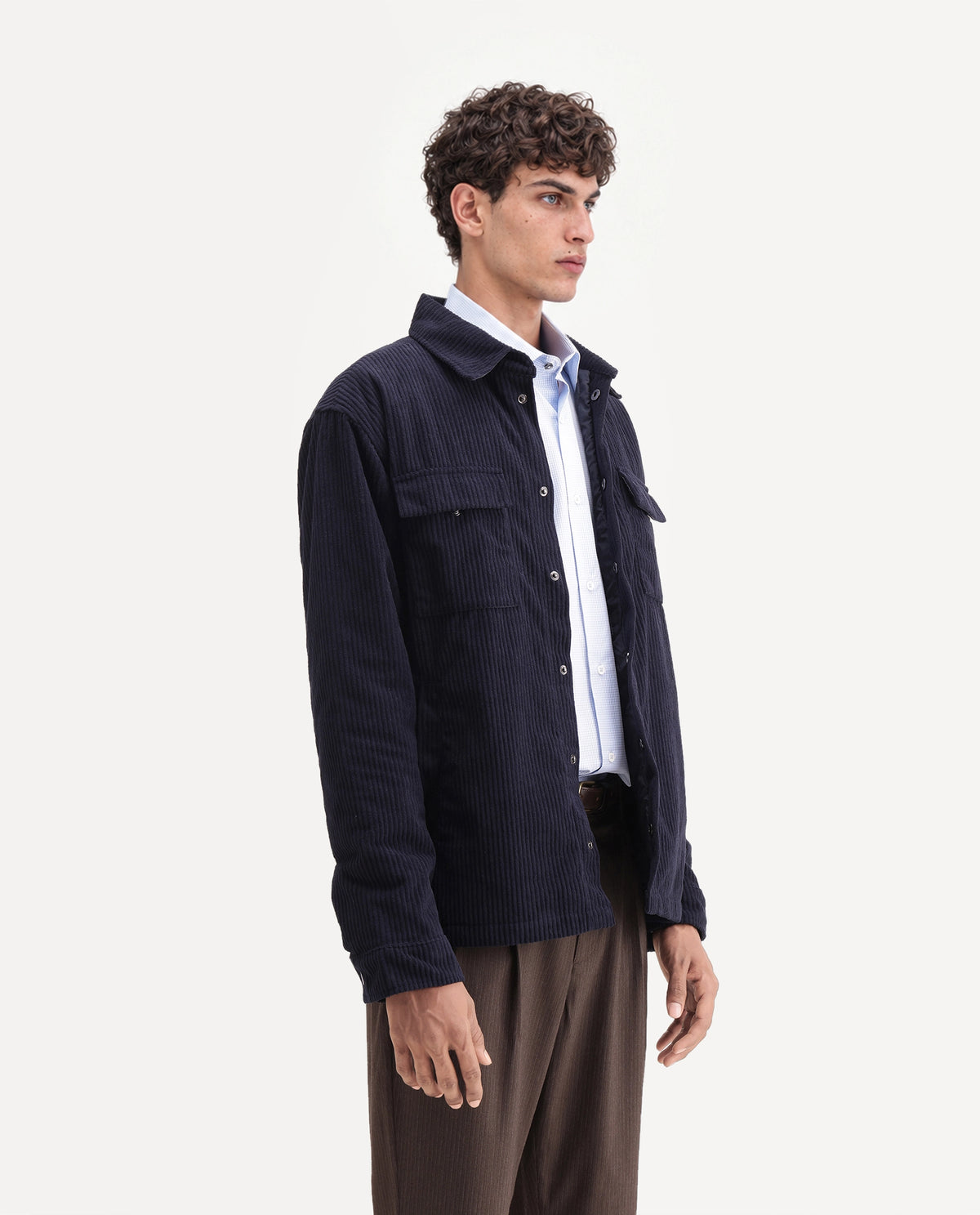 Rare Rabbit Men Liro Primary Navy Polyester Spread Collar Plain Regular Jacket