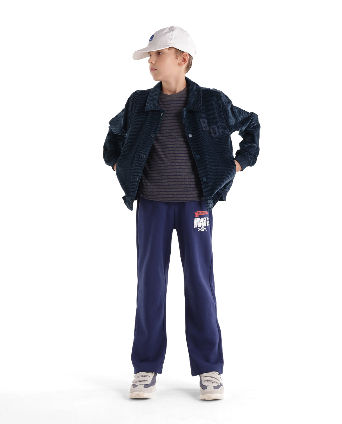 Rare Ones Kids Caro-S Primary Navy Cotton Spread Collar Plain Regular Shacket