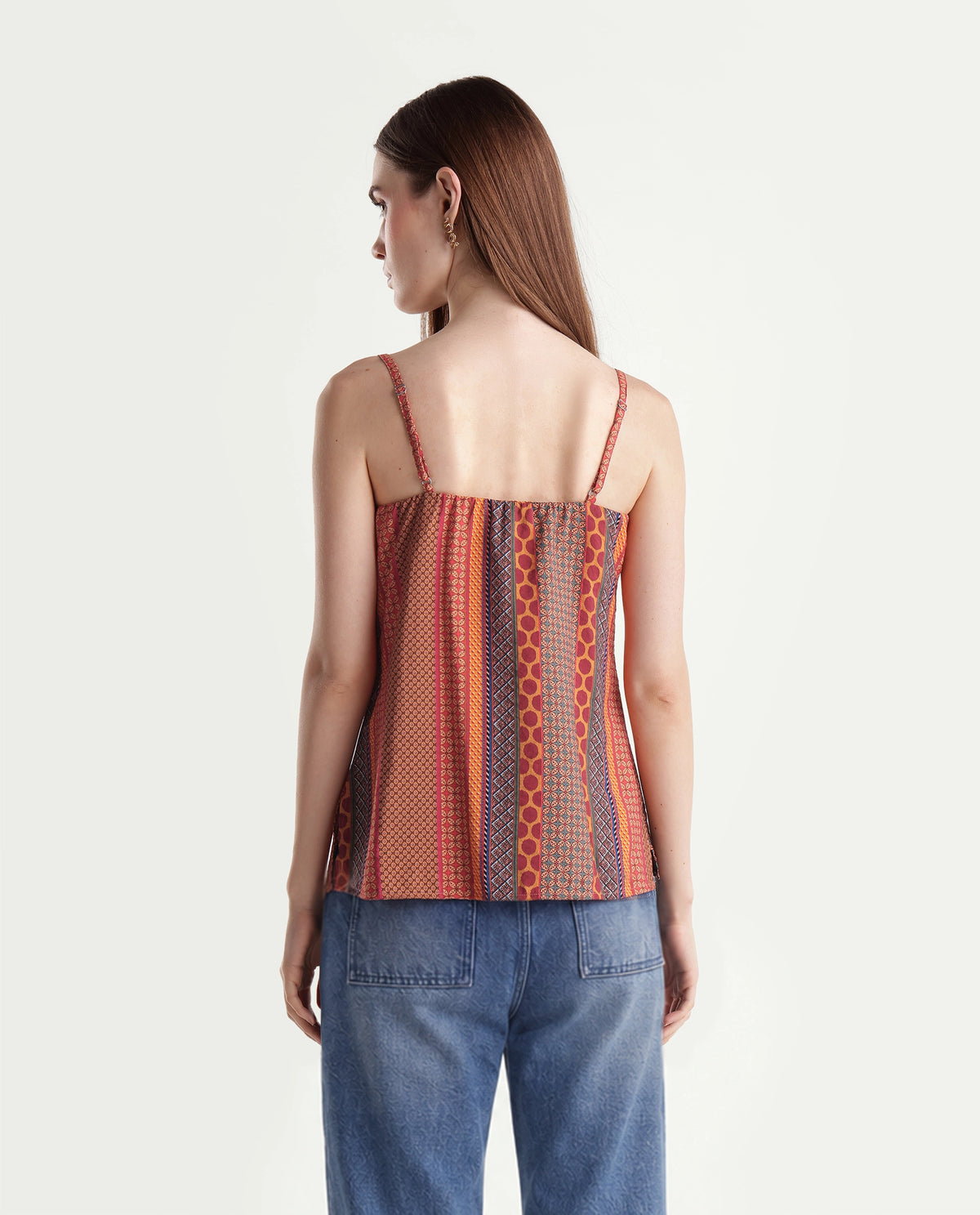 Rareism Womens Onflo-T Multi Viscose Blend Regular Printed Top
