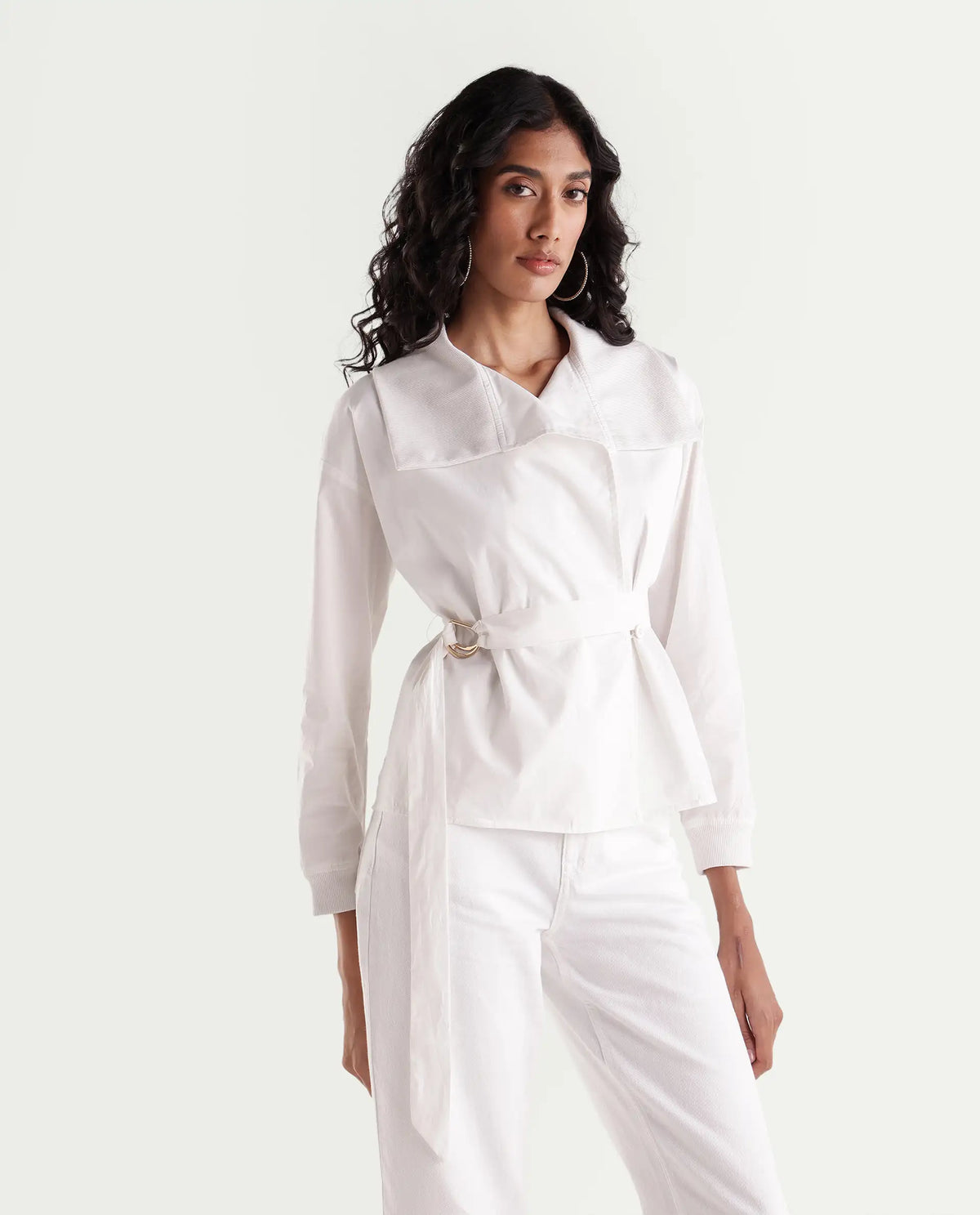 Rareism Womens Tokataw26 Off White Cotton Over Lap Wrap Jacket
