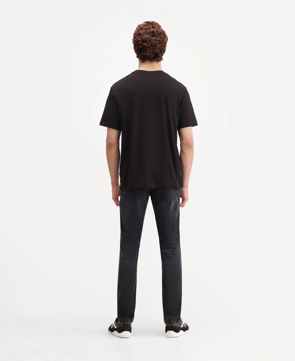 Rare Rabbit Men Divi-26 Dark Grey Cotton Blend Hawk Slim Plain Jeans