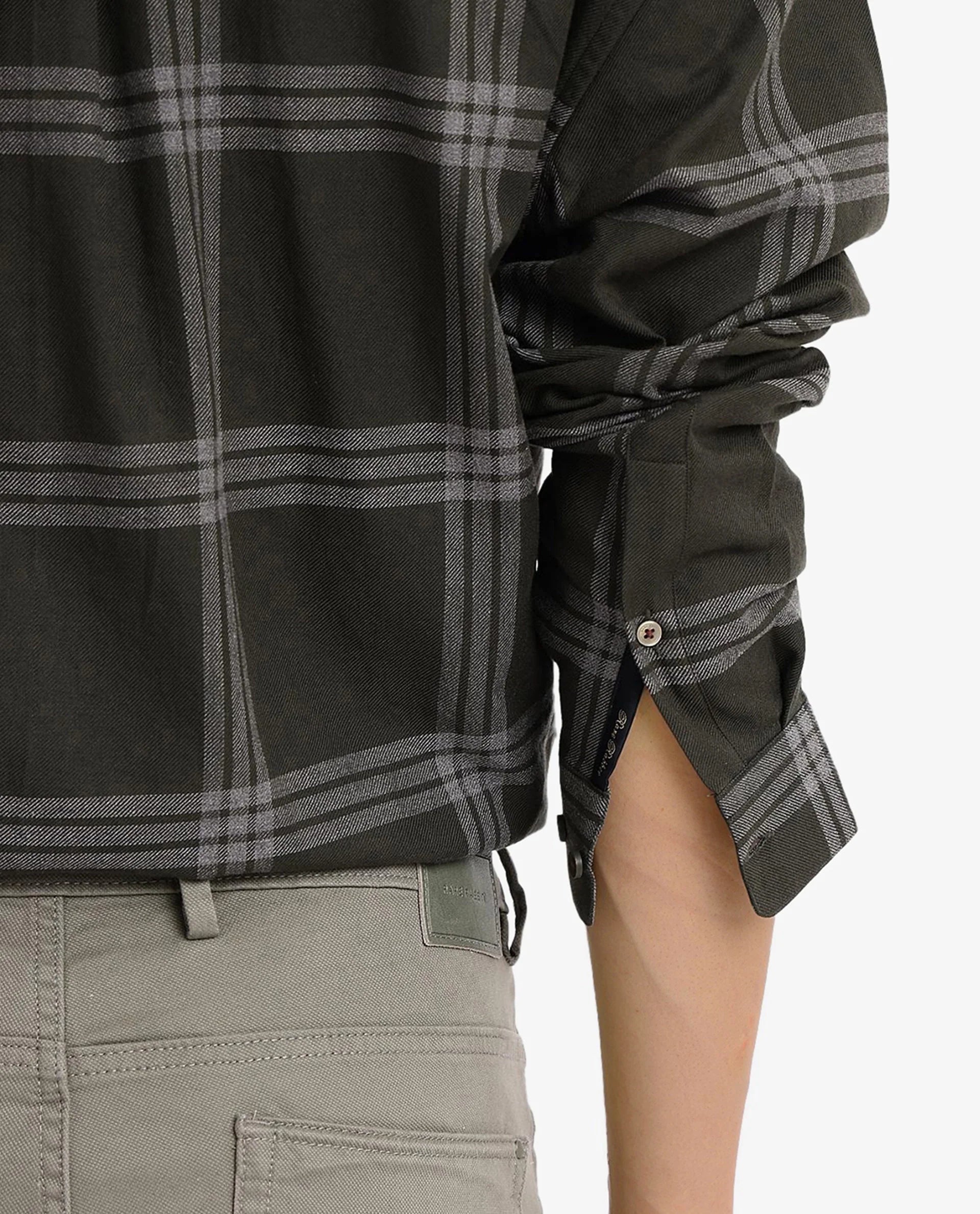 Rare Rabbit Men Russ Dark Green Full Sleeve Regular Collar Button Closure Regular Fit Checks Shirt