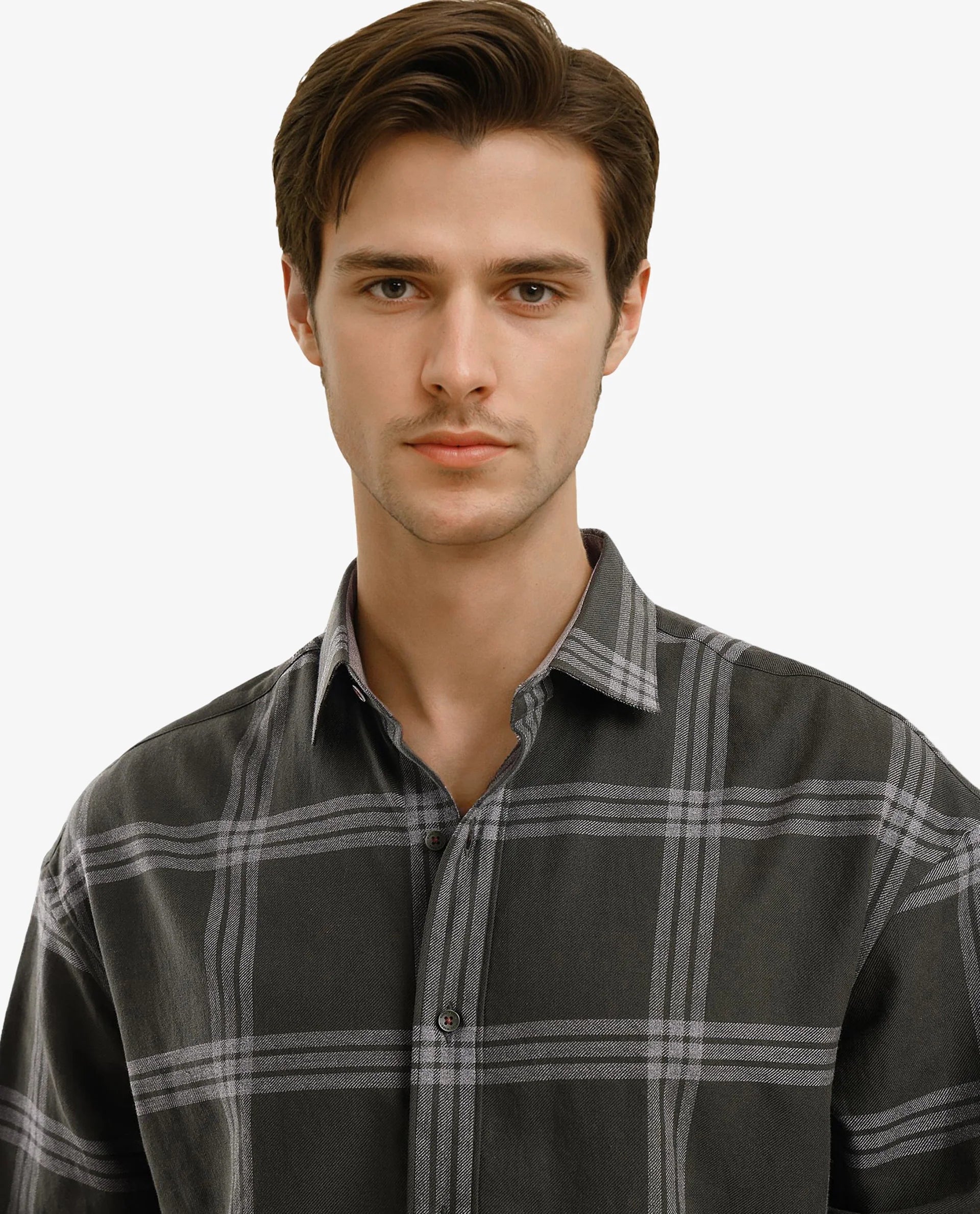 Rare Rabbit Men Russ Dark Green Full Sleeve Regular Collar Button Closure Regular Fit Checks Shirt