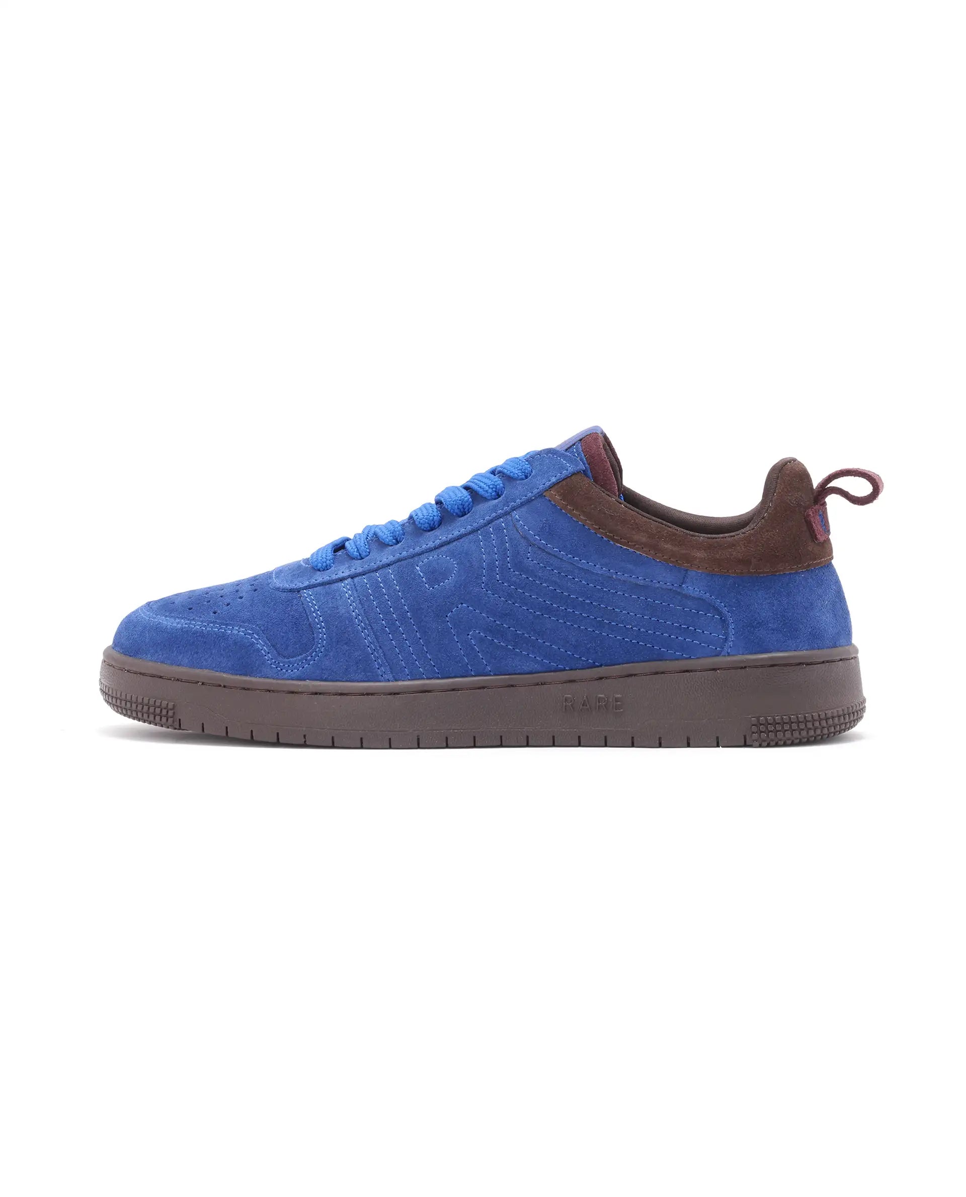 Rare Rabbit Men's Banes Blue Genuine Suede Leather Low-Top Lace Up Sneaker Shoes