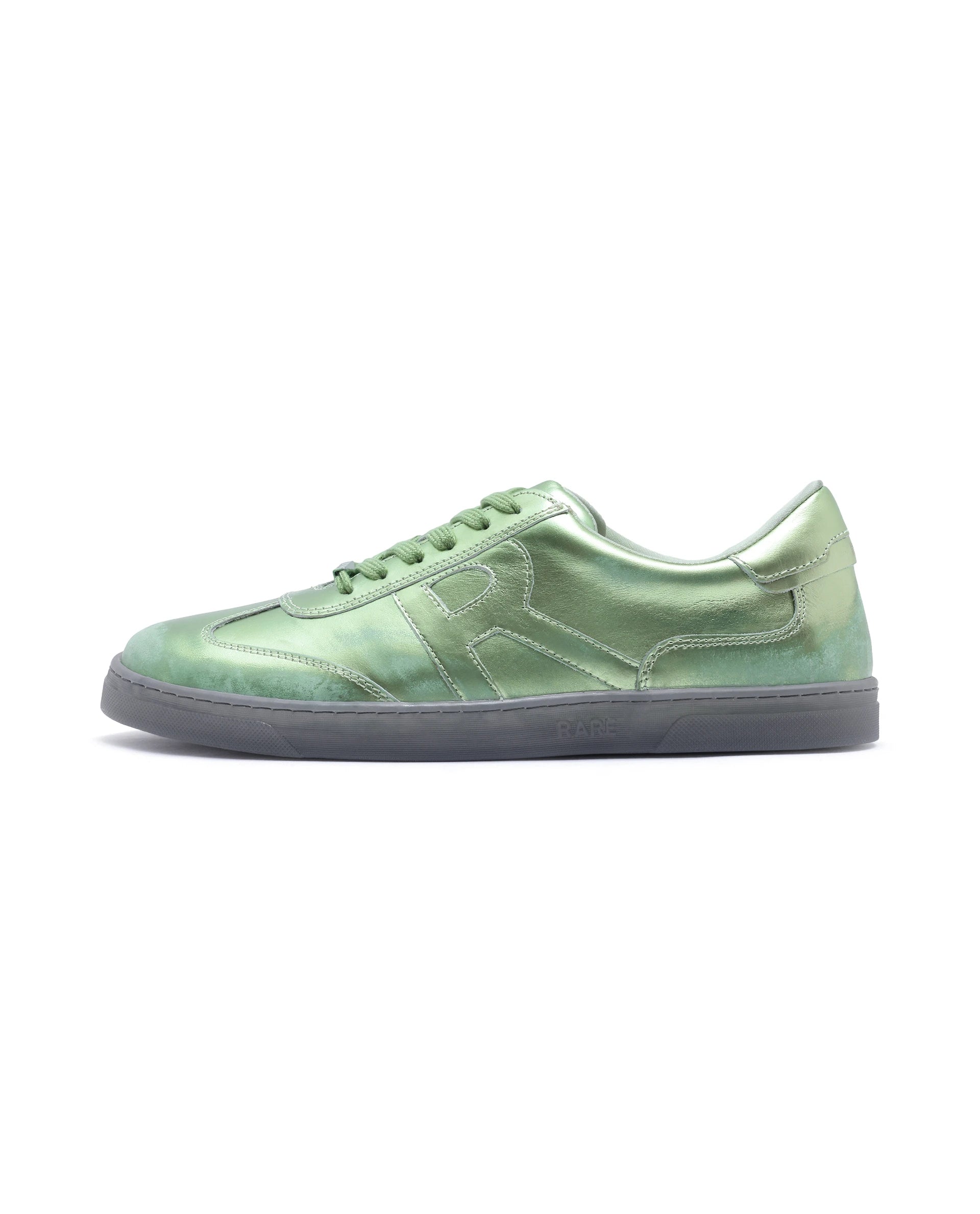 Rare Rabbit Men Mercure Metallic Green Lace-Up Closure Shoes