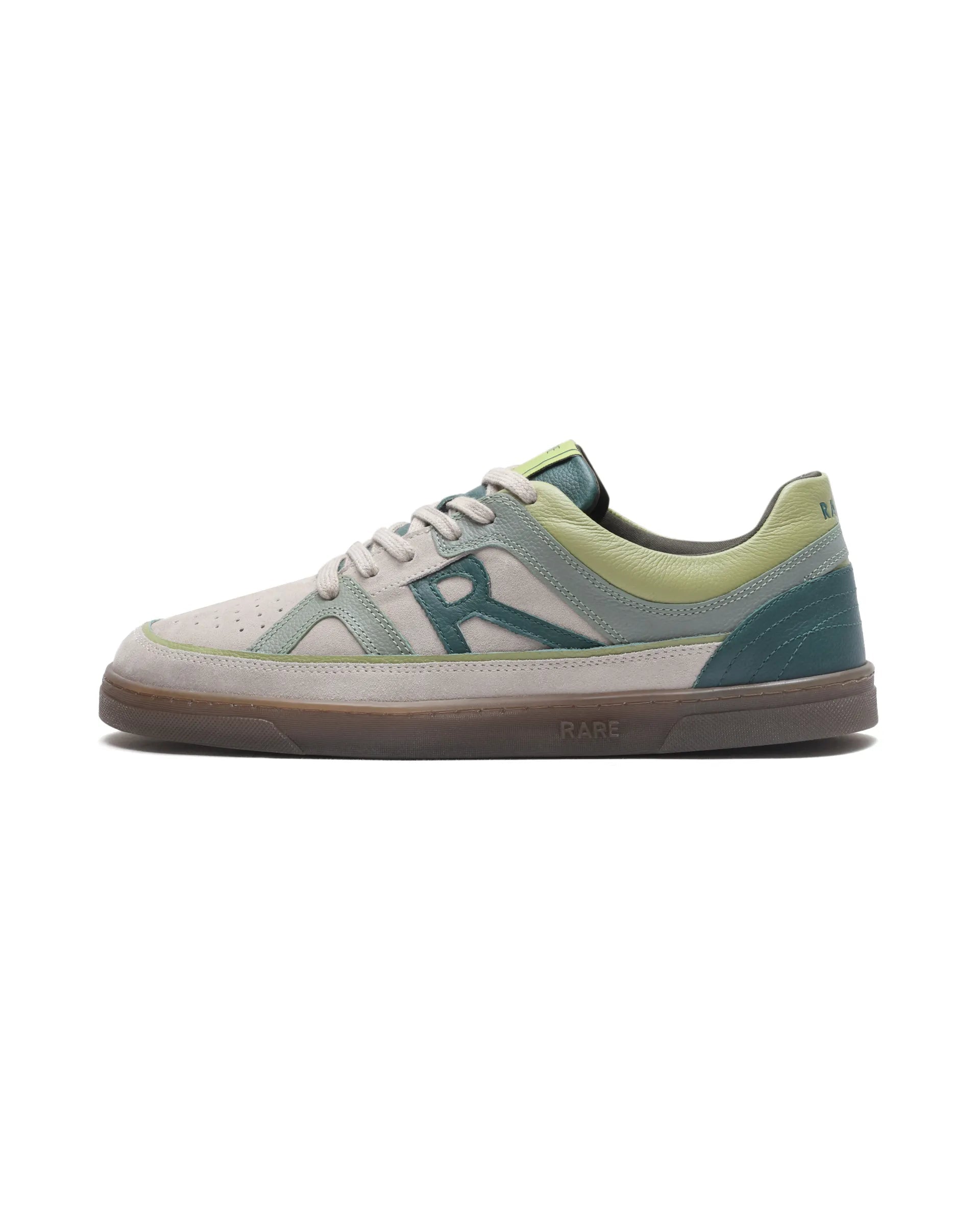 Rare Rabbit Men's Vale Green Leather Lace-Up Closure Sneaker