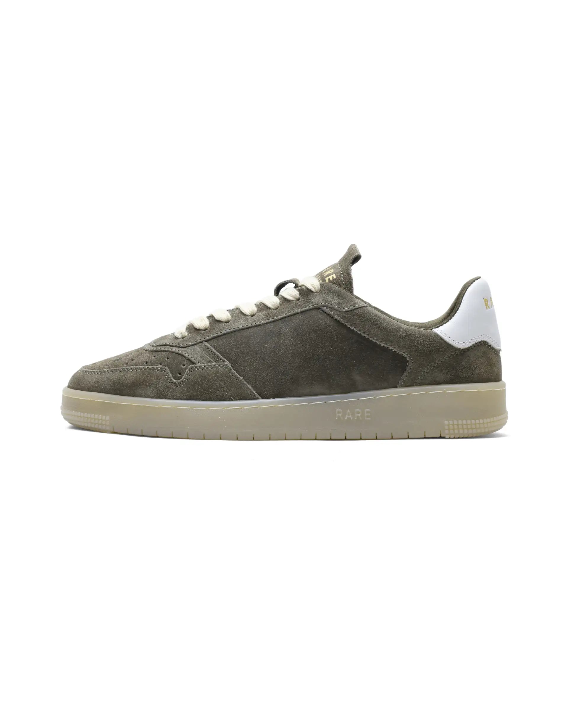 Rare Rabbit Men's Woolton-2 Olive Leather Lace-Up Closure Sneaker