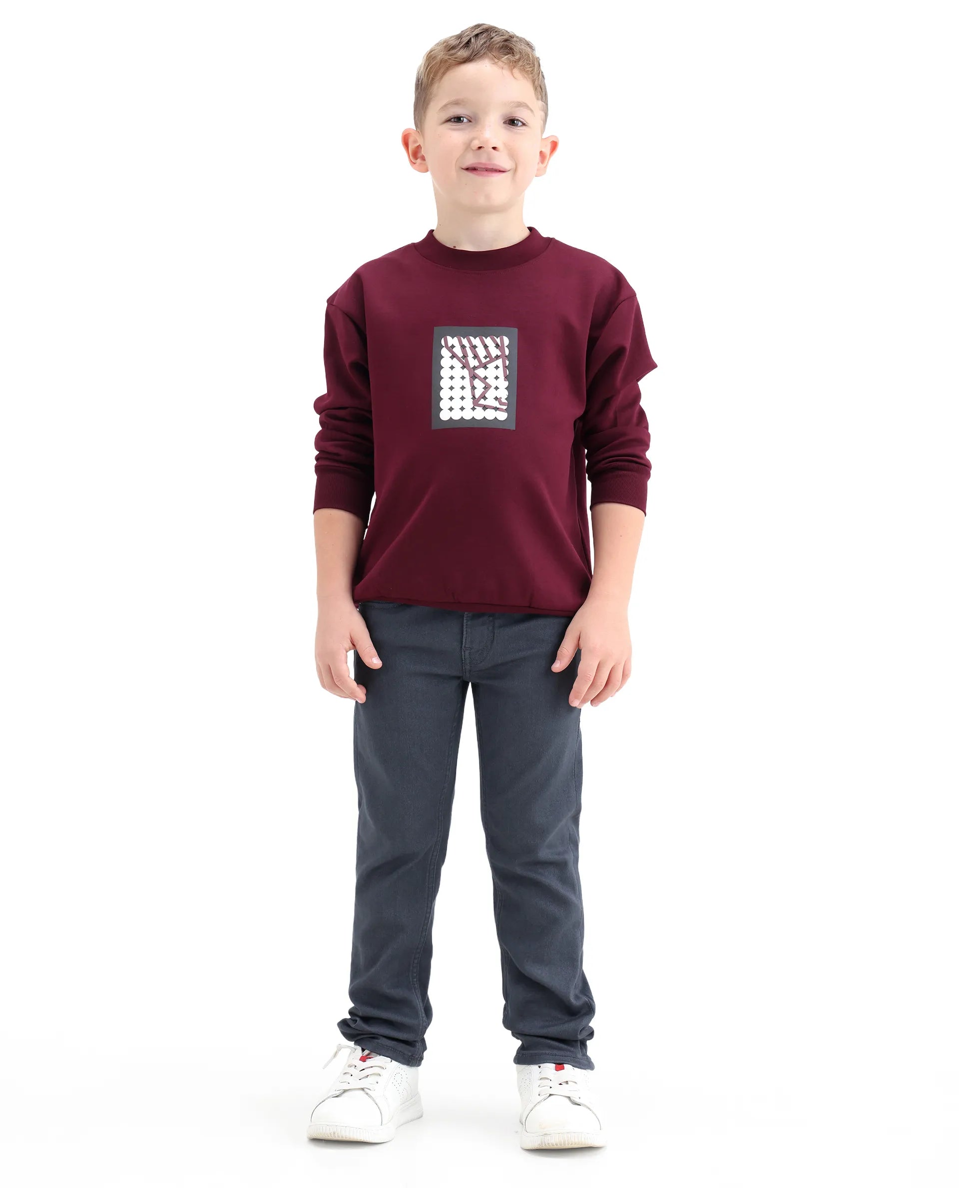 Rare Ones Kids Simon Grey Cotton Blend Fabric Button Closure Slim Fit Jeans