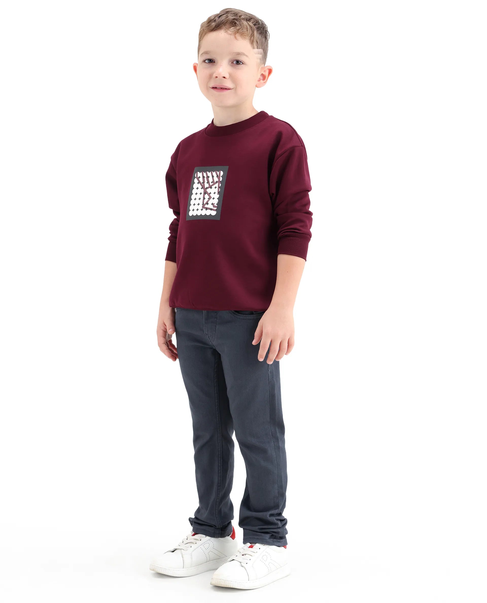 Rare Ones Kids Simon Grey Cotton Blend Fabric Button Closure Slim Fit Jeans