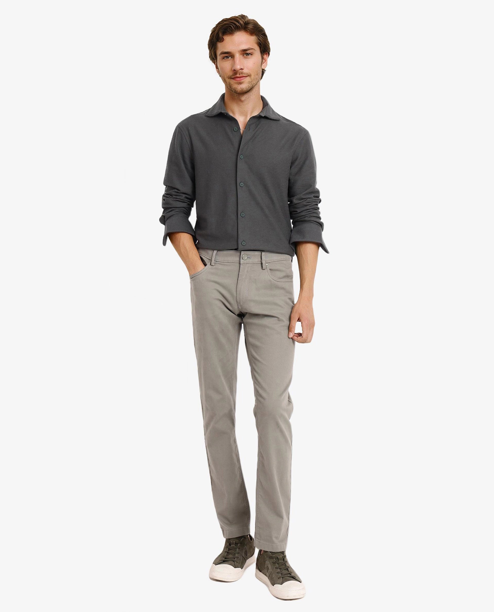 Rare Rabbit Men Site Ls Dark Green Full Sleeve Regular Collar Button Closure Regular Fit Textured Knit Solid Shirt