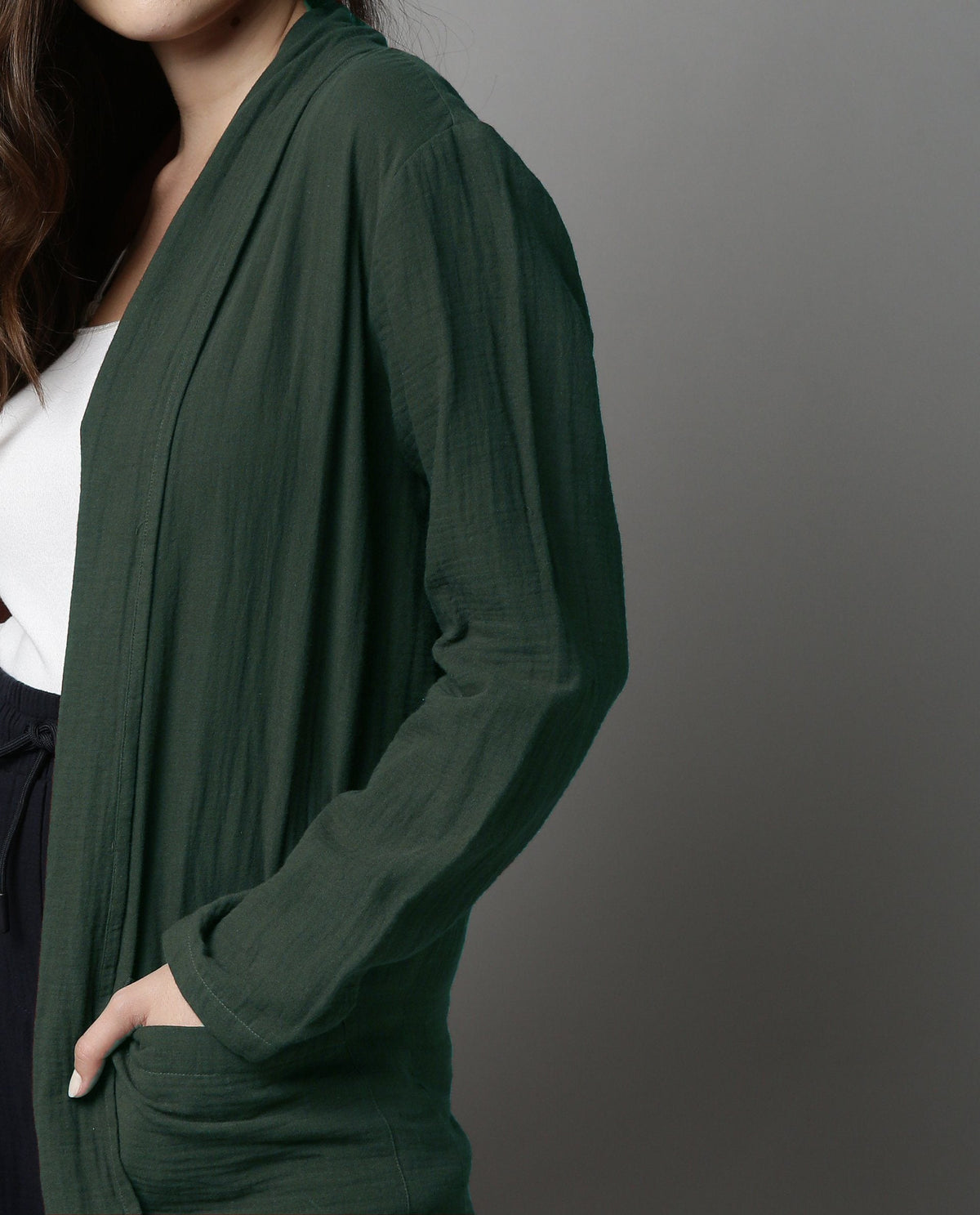 Rareism Women Slop Green Overlayer Solid