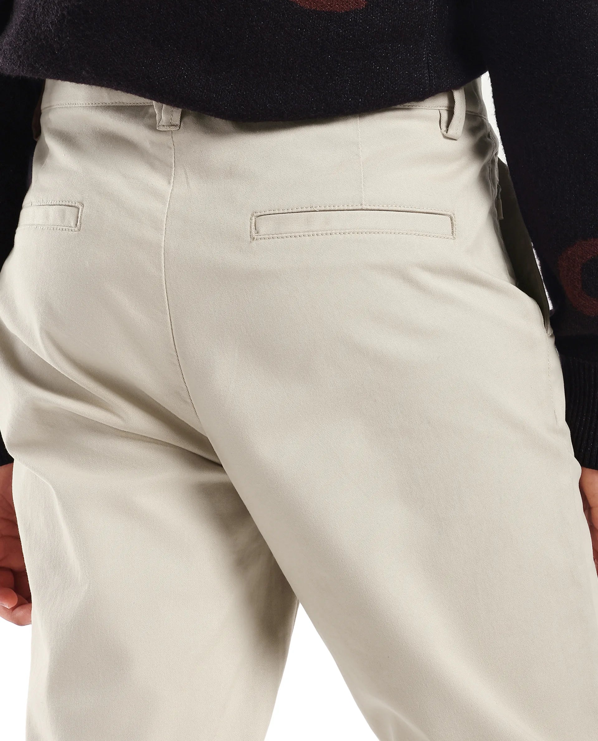 Rare Ones Kids Smart-K Light Beige Cotton Blend Solid Button And Zipper Closure Regular Fit Trouser