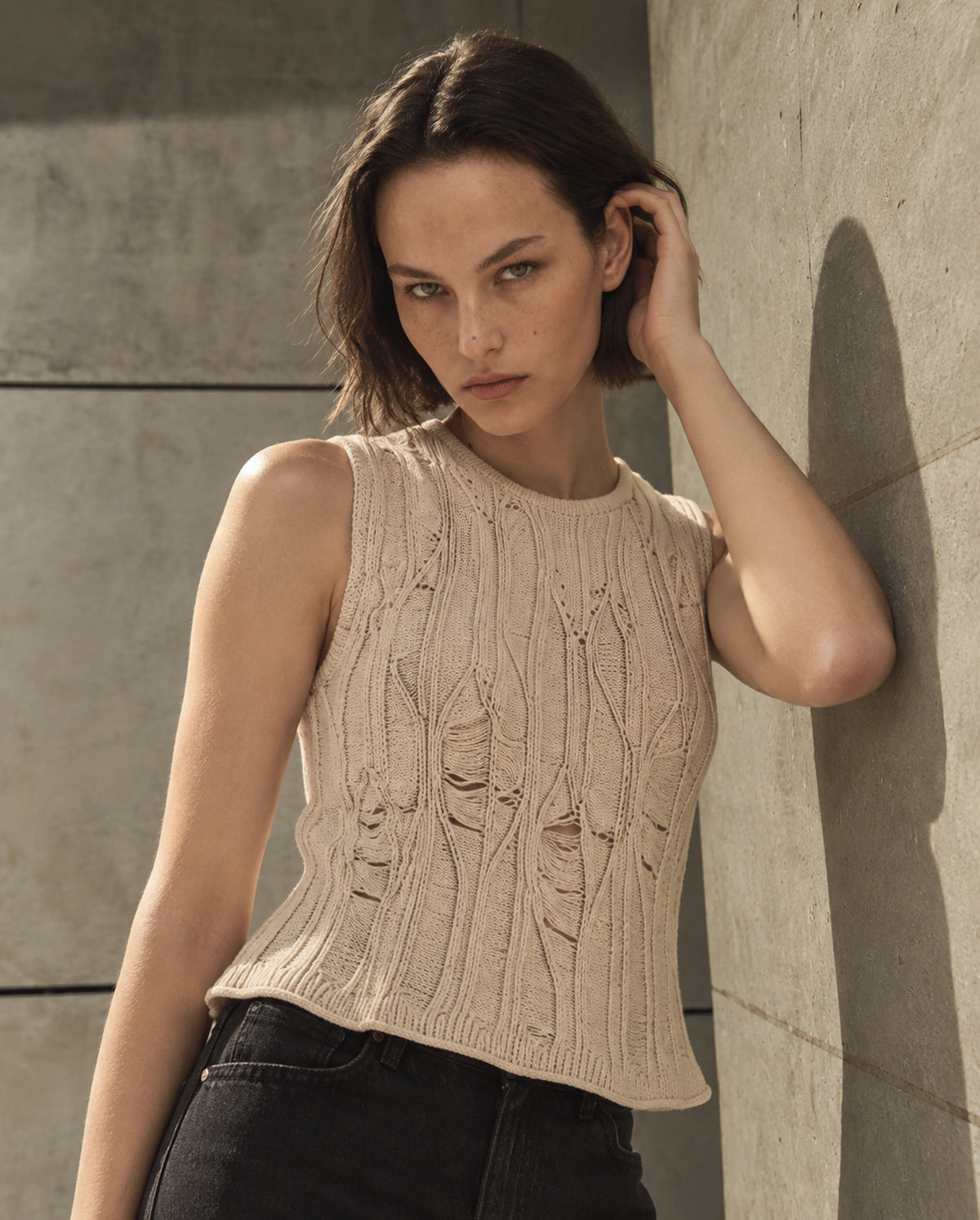 Rareism Women's Sora Off White Cotton Pull-On Relaxed Fit Top
