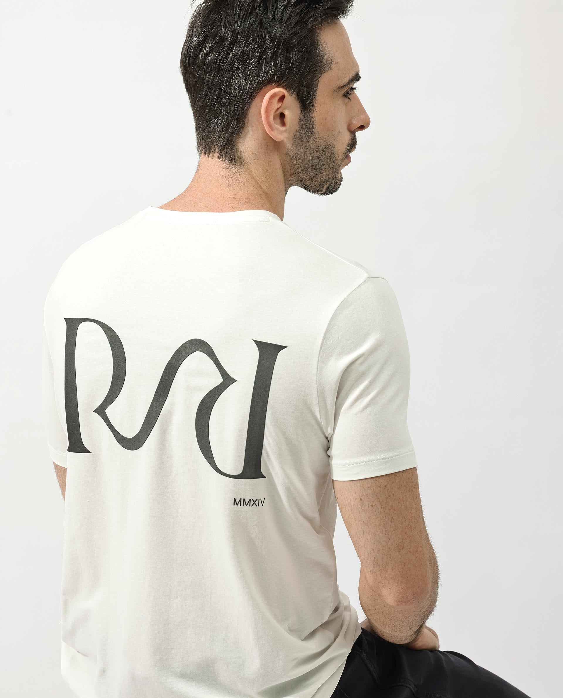 Rare Rabbit Articale Mens Stark Off White Cotton Polyester Fabric Shor