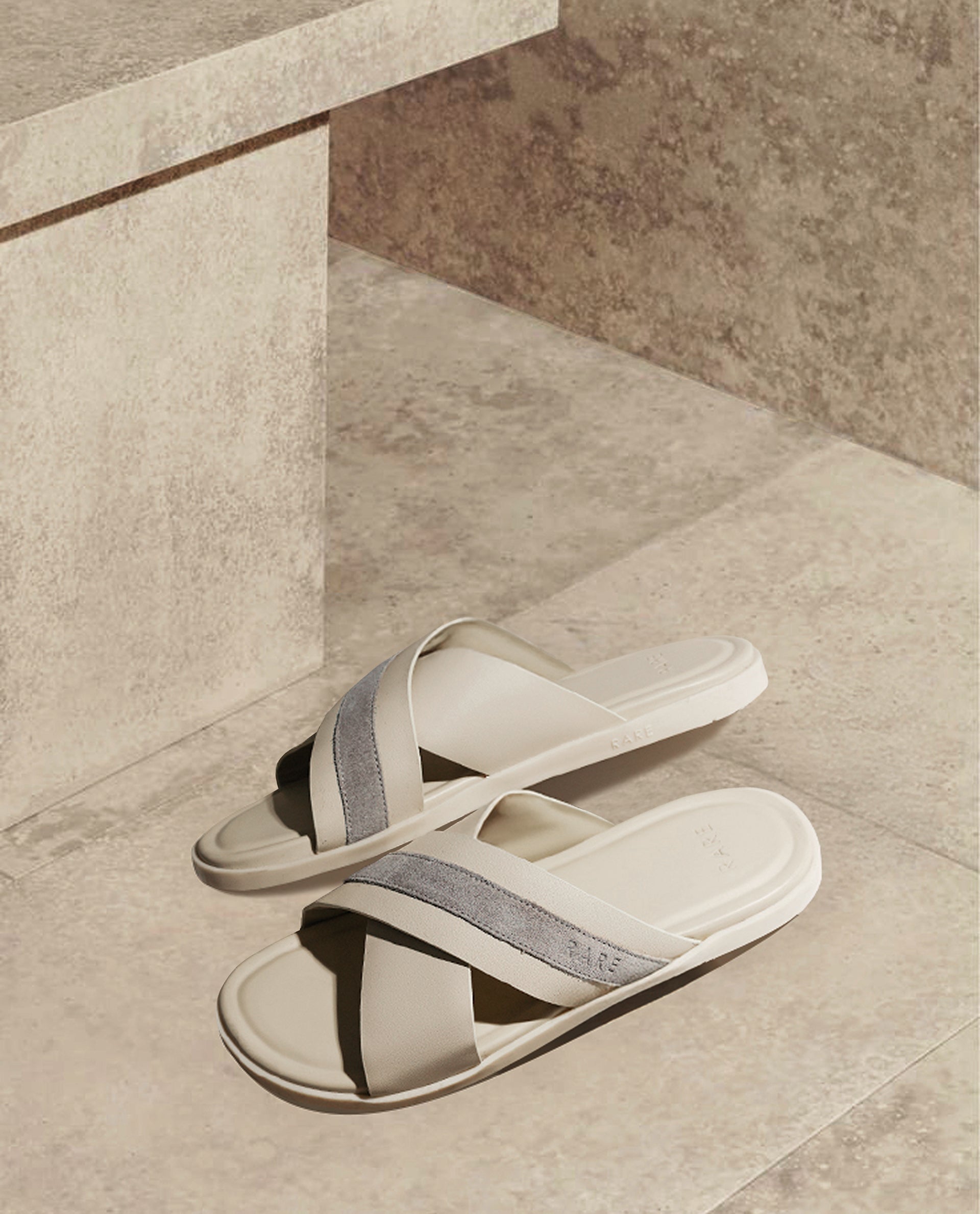 Rare Rabbit Men's Stride Beige Slip-On Closure Sandal