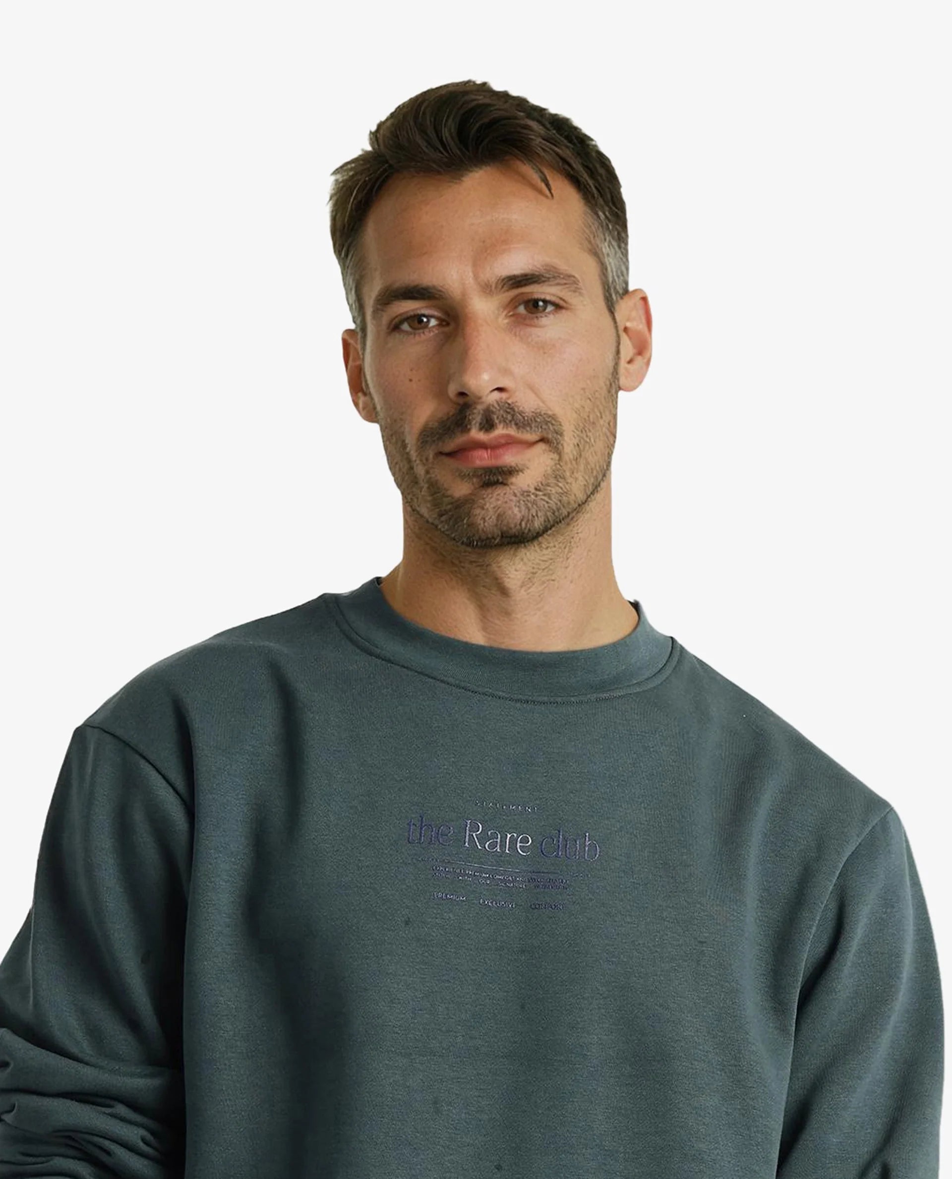 Rare Rabbit Men Tamar Dark Green Full Sleeve Crew Neck Plain Sweatshirt