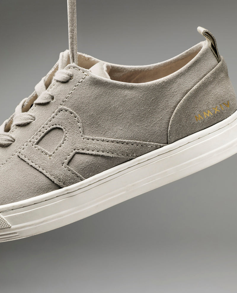Rare Rabit Shoe Rare Rabbit Mens Sauron Beige Round Toe Premium Suede Lace Up Low Top