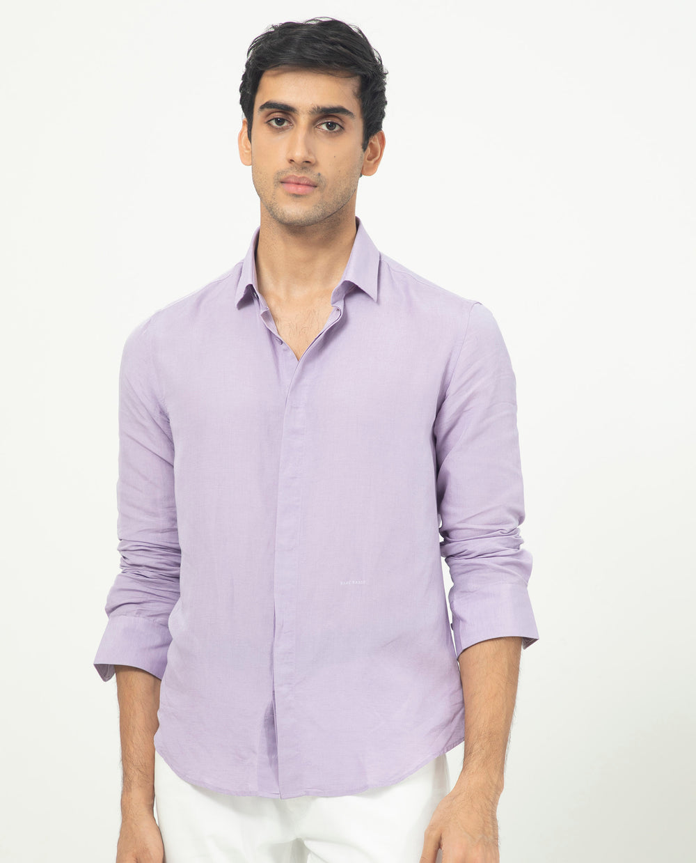 RARE RABBIT MEN'S THRONER PASTEL PURPLE SHIRT FULL SLEEVES SOLID