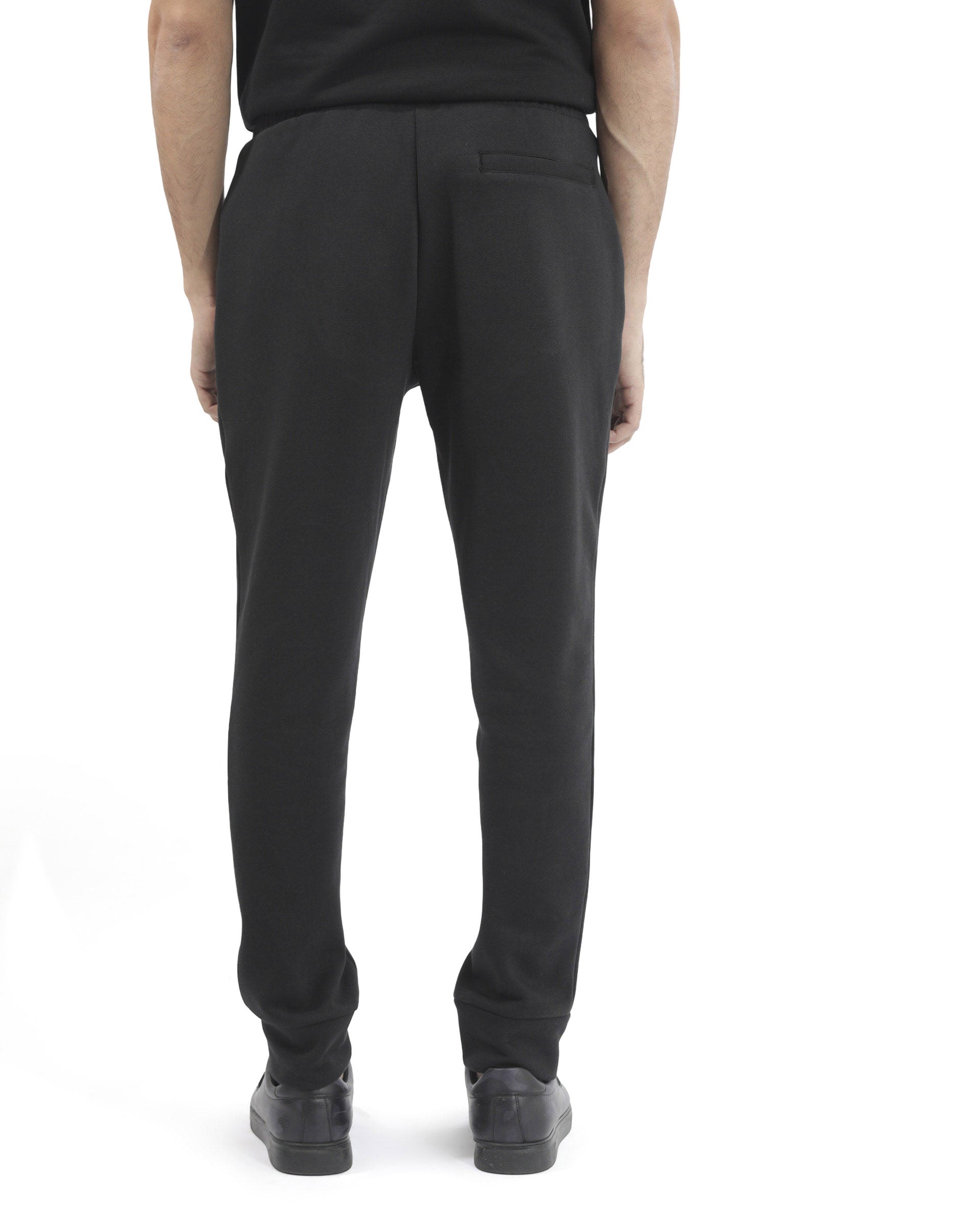 Rare Rabbit Mens Trant Black Track Pant Mid Rise Solid