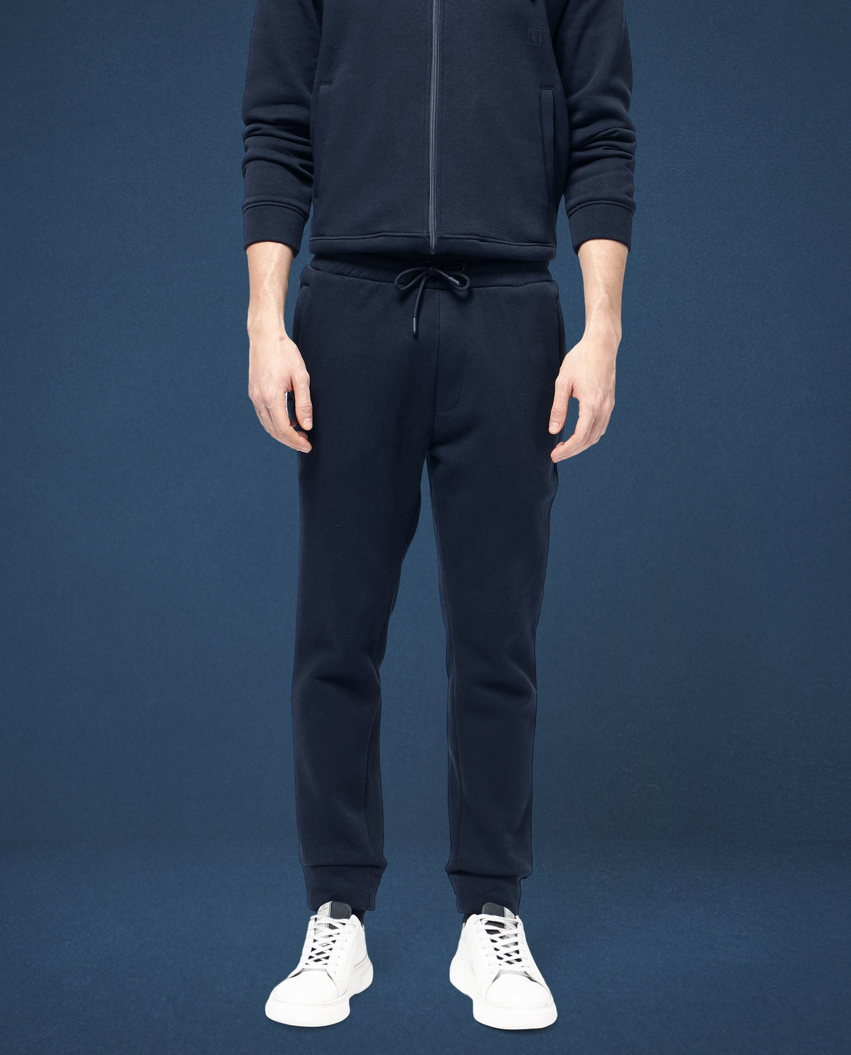 Rare Rabbit Mens Trant Navy Track Pant Mid Rise Solid