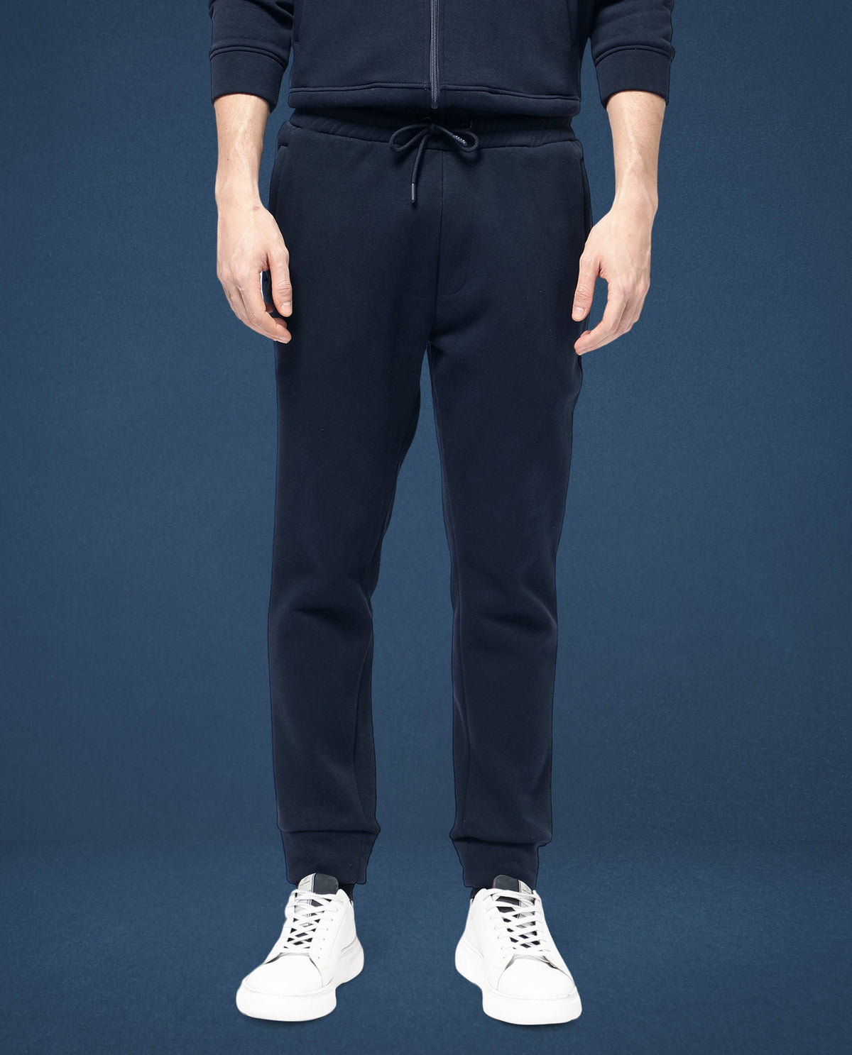 Rare Rabbit Mens Trant Navy Track Pant Mid Rise Solid