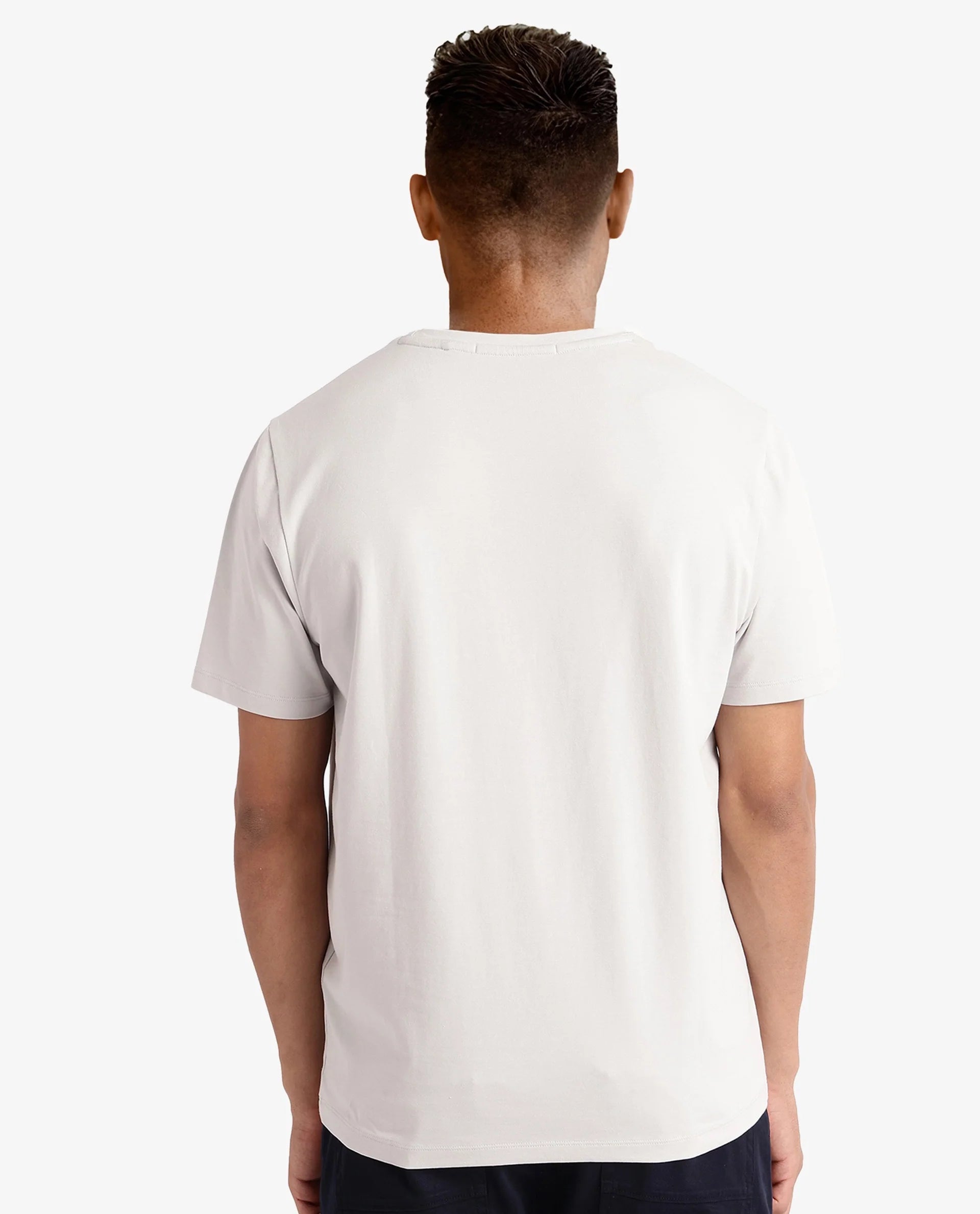 Rare Rabbit Men Vin Dusky Grey Cotton Lycra Fabric Short Sleeve Crew Neck Regular Fit HD Print T-Shirt