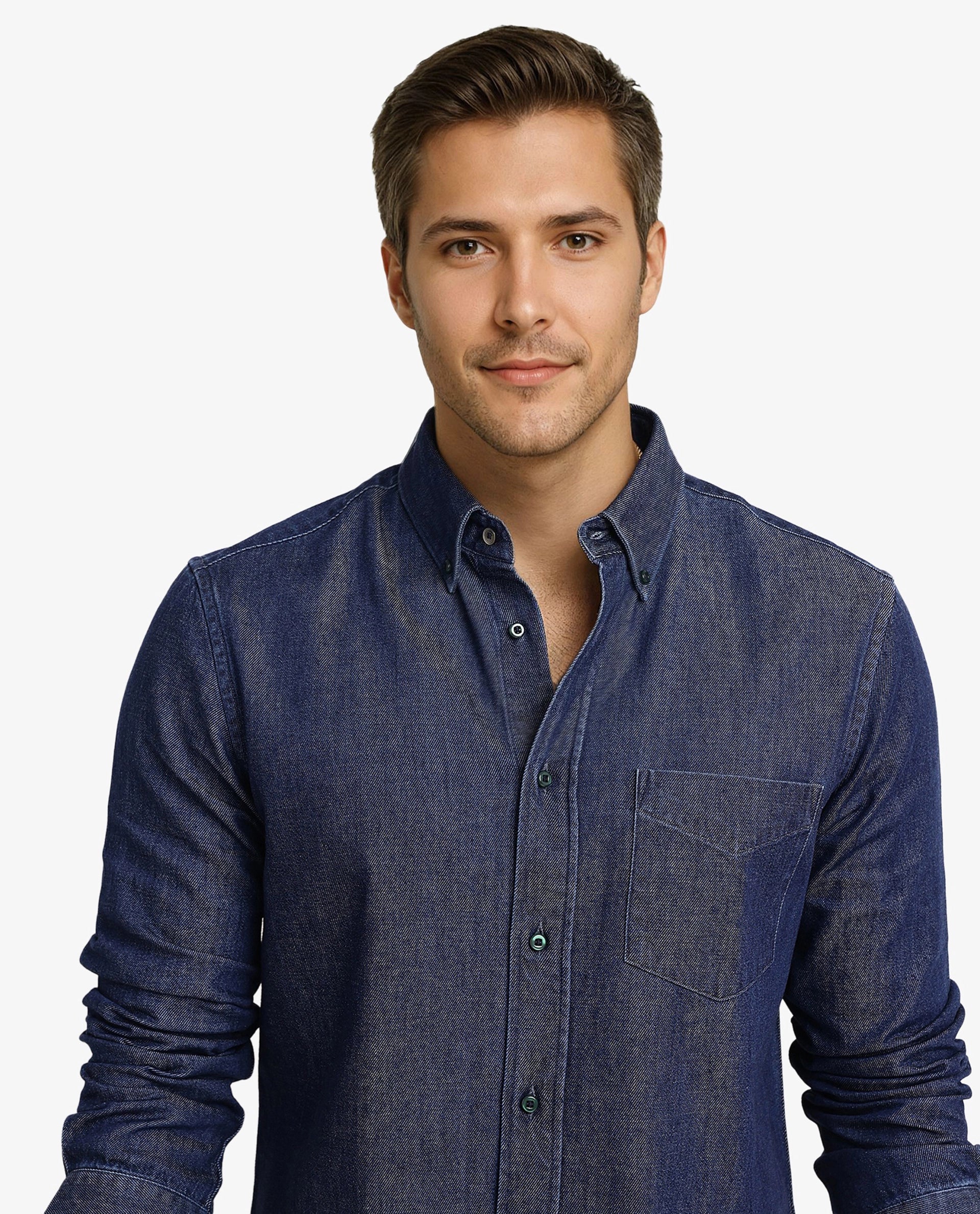 Rare Rabbit Men Vintro Dark Blue Full Sleeve Regular Fit Denim Shirt