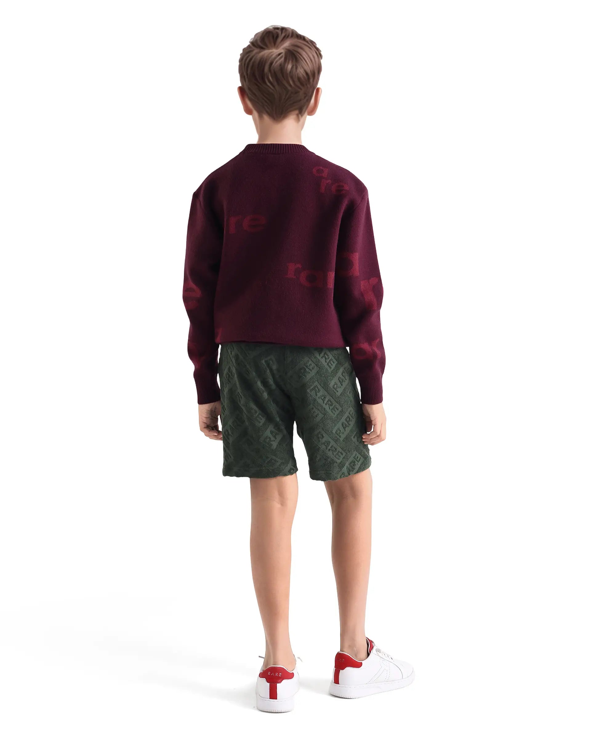 Rare Ones Kids Zilo-B Olive Cotton All Over Print Drawstring Closure Regular Fit Shorts
