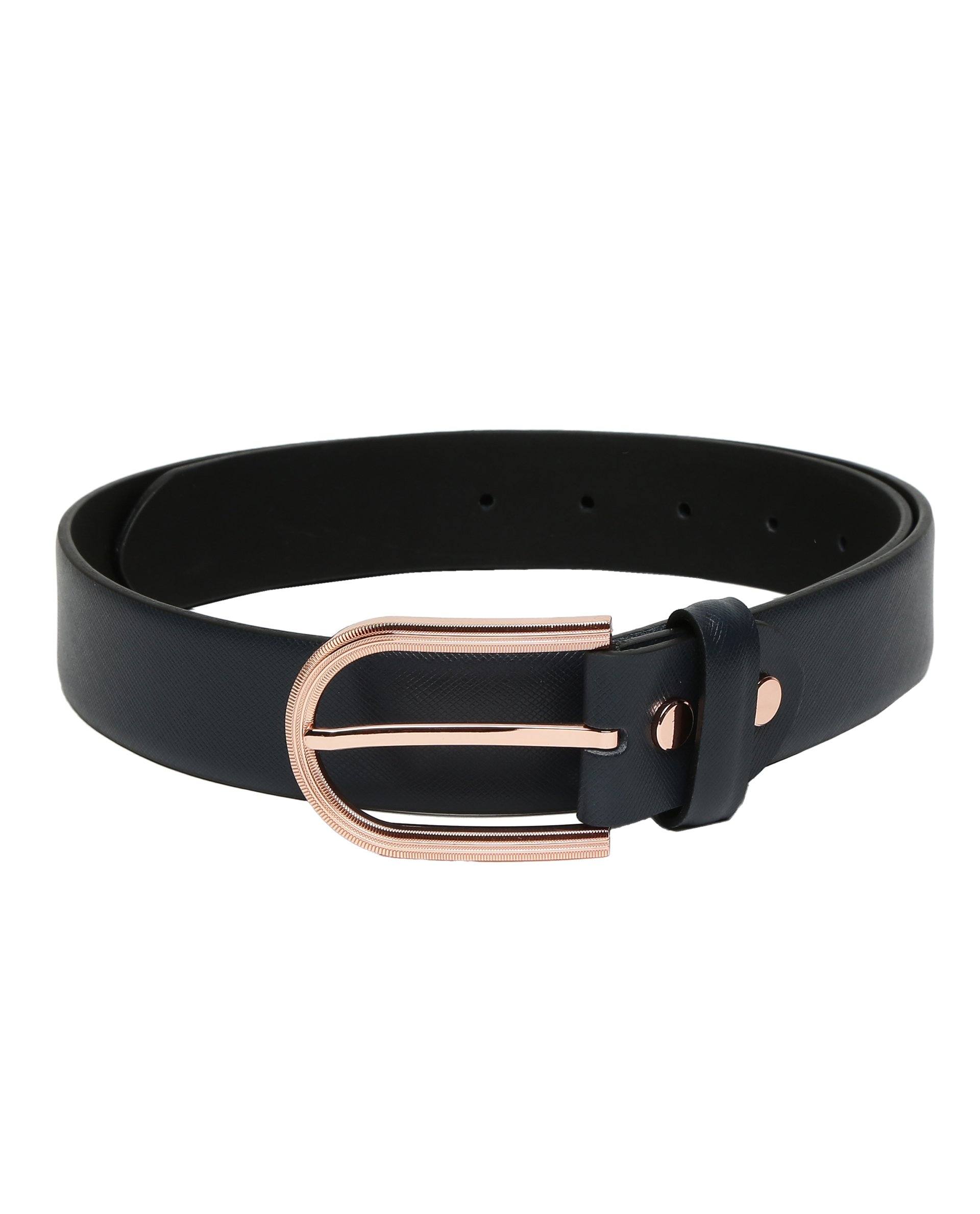 Luxur- Safiano Leather Belt - Blue