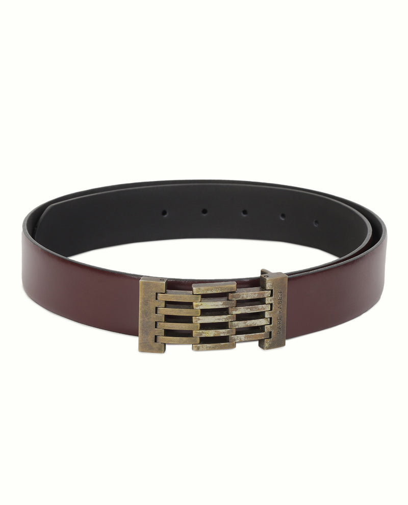 SOLID TEXTURED LEATHER BELT