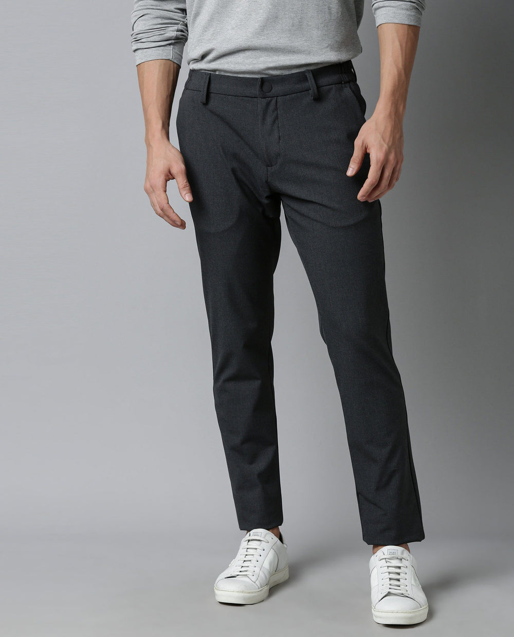 Buy Travel-1- Slim Fit Stretchable Mens Trouser - Grey | Rare Rabbit