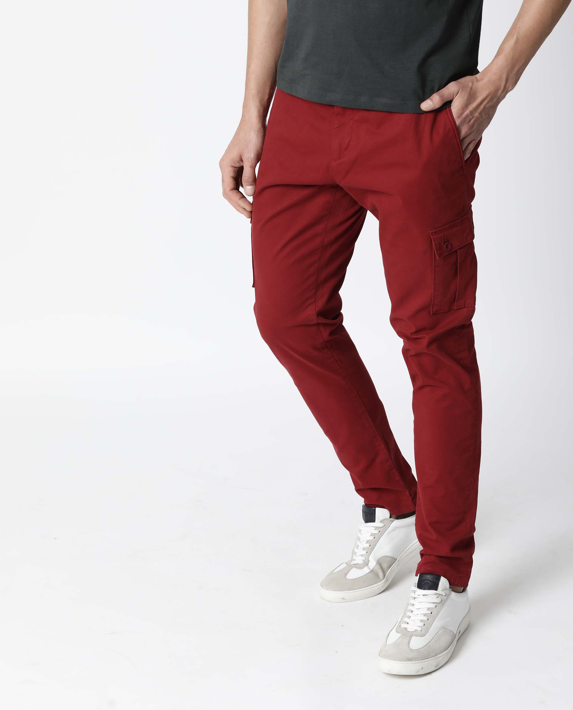Joseph Red Cotton Slim Fit Cropped Trousers S Joseph | TLC