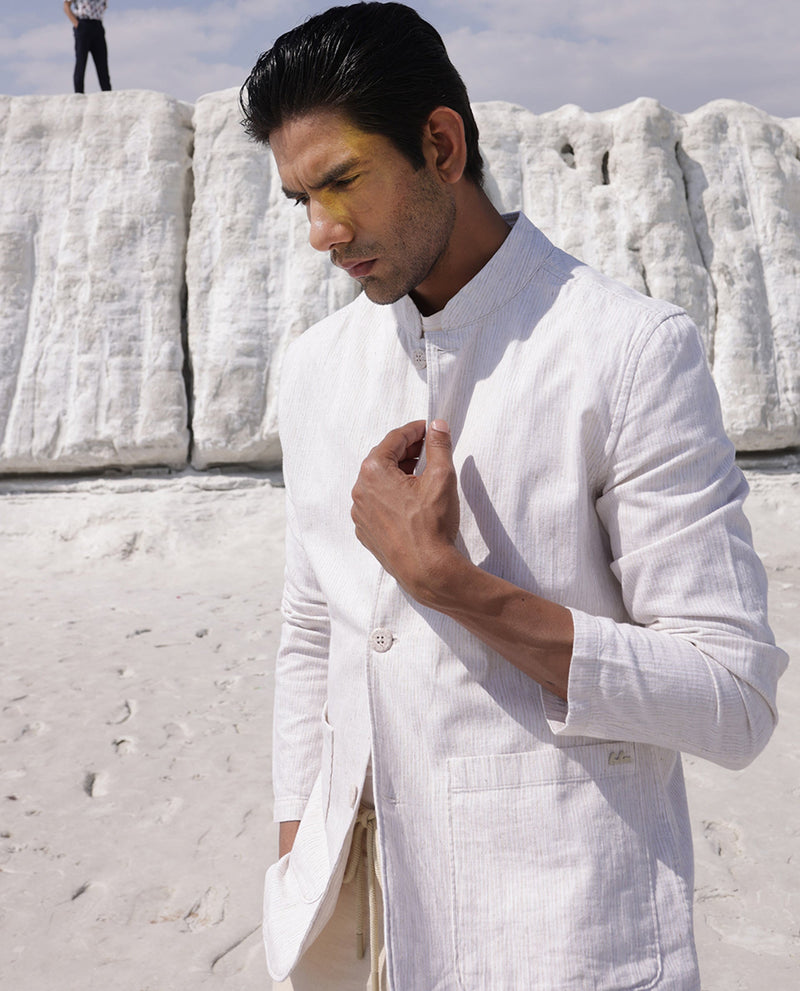 Mens unlined linen top jacket