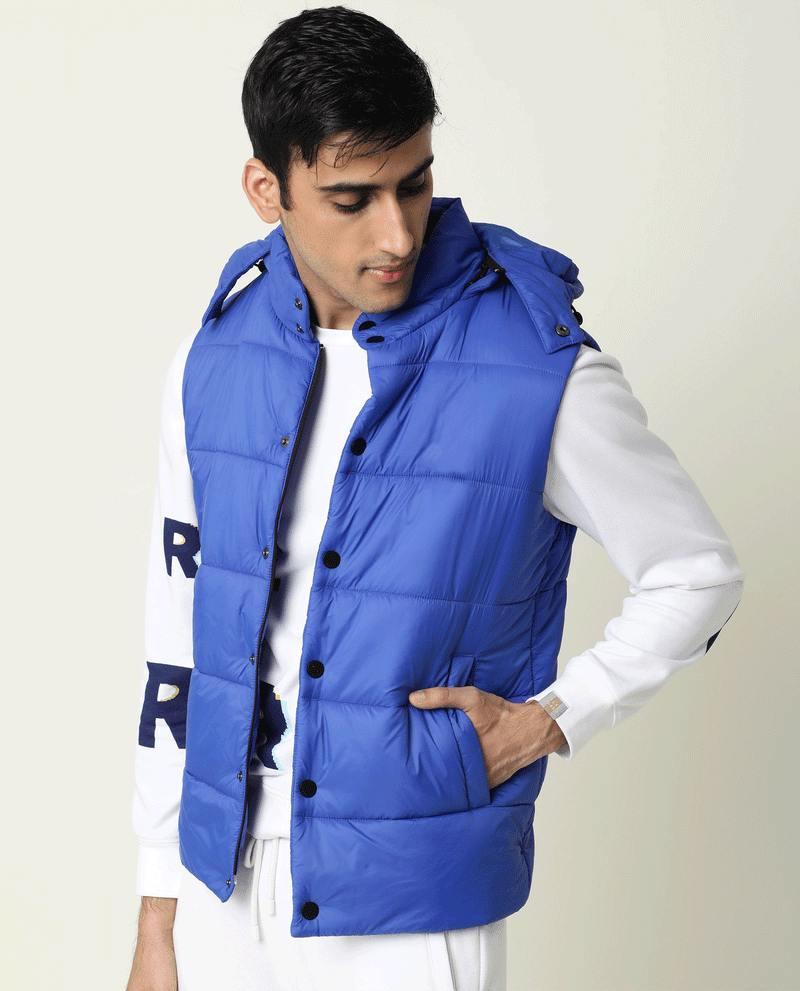 GILET PUFFER WITH VELCRO BADGE
