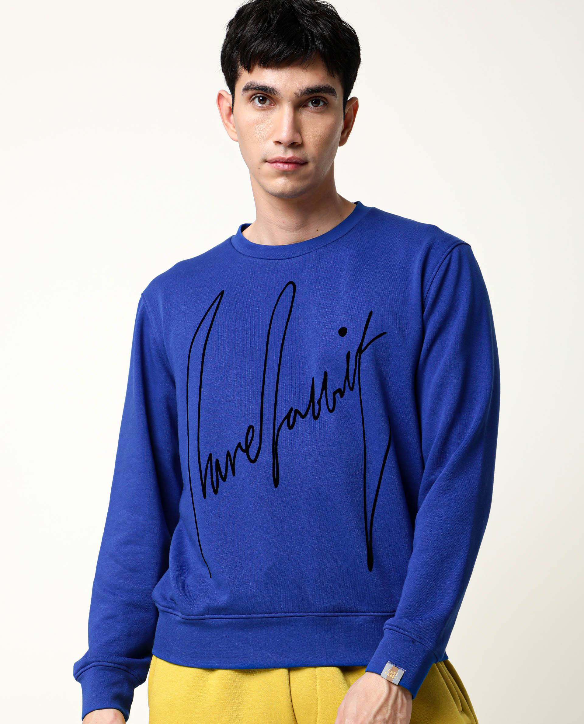 Plain blue outlet sweatshirt