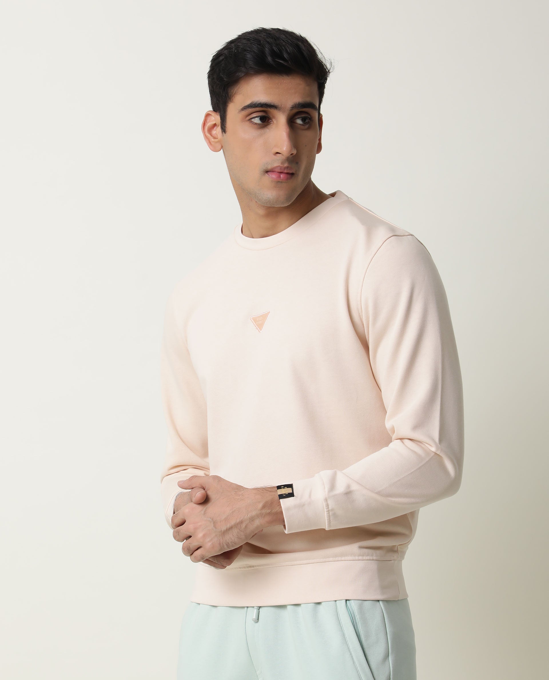 RARE RABBIT MEN'S BLISS BEIGE SWEATSHIRT COTTON POLY FABRIC CREW NECK