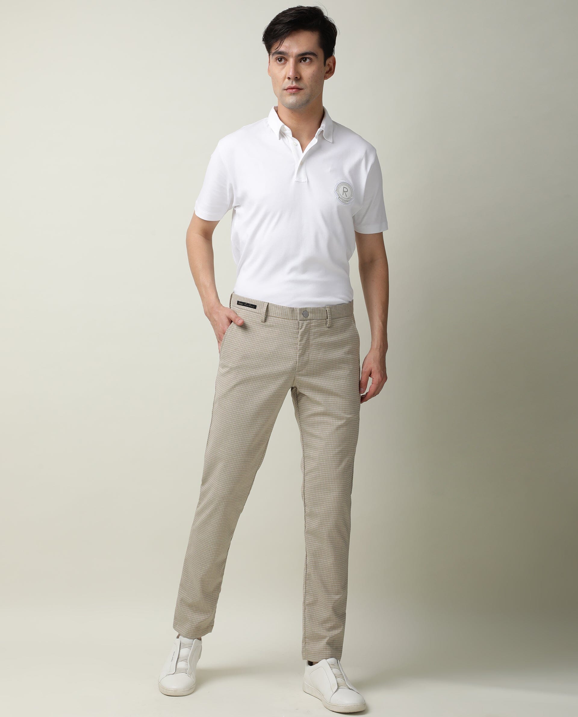 Buy Men Navy Check Slim Fit Formal Trousers Online  676728  Peter England