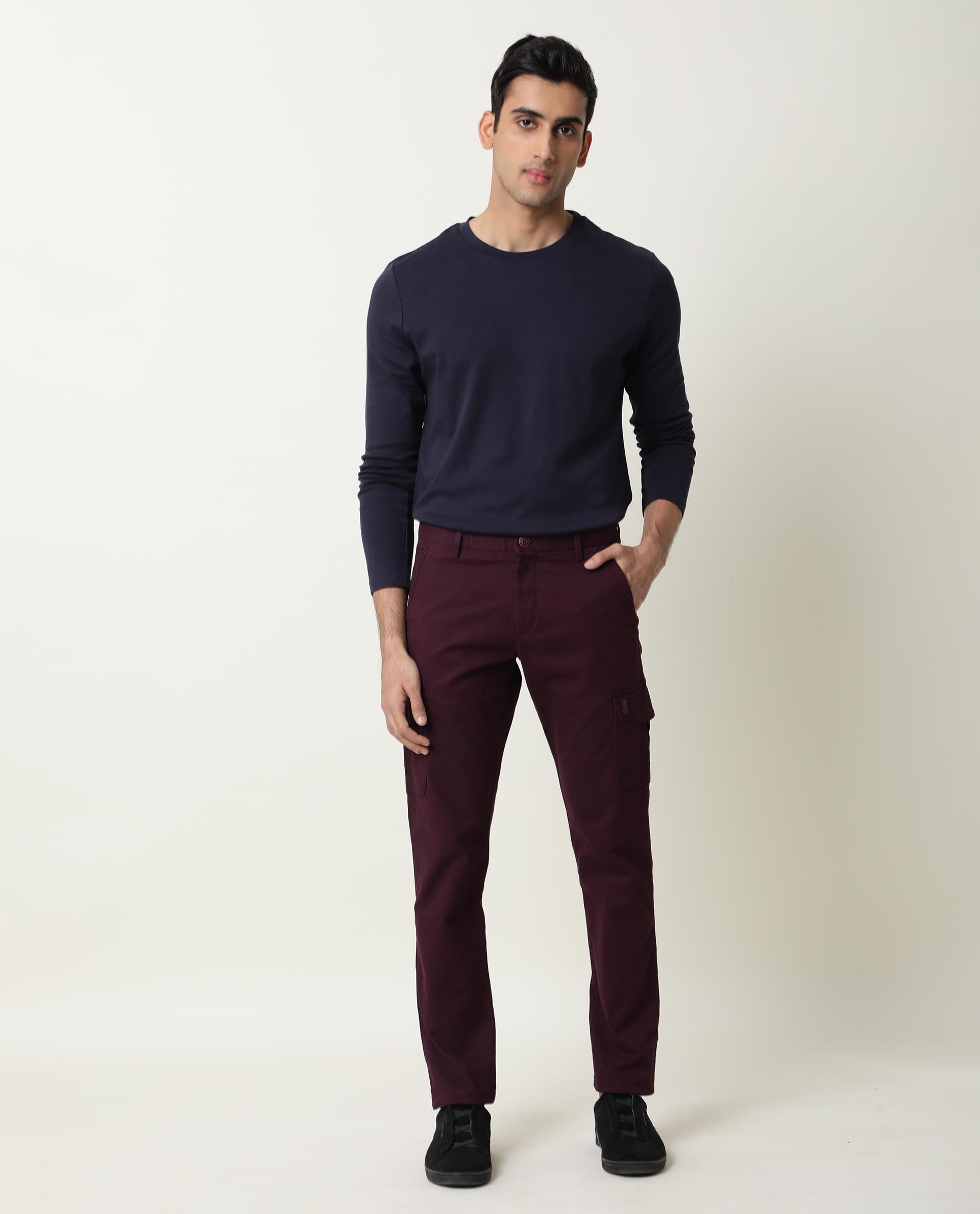 Buy Maroon Super Slim Fit Knitted Stretch Jeans Online at Muftijeans