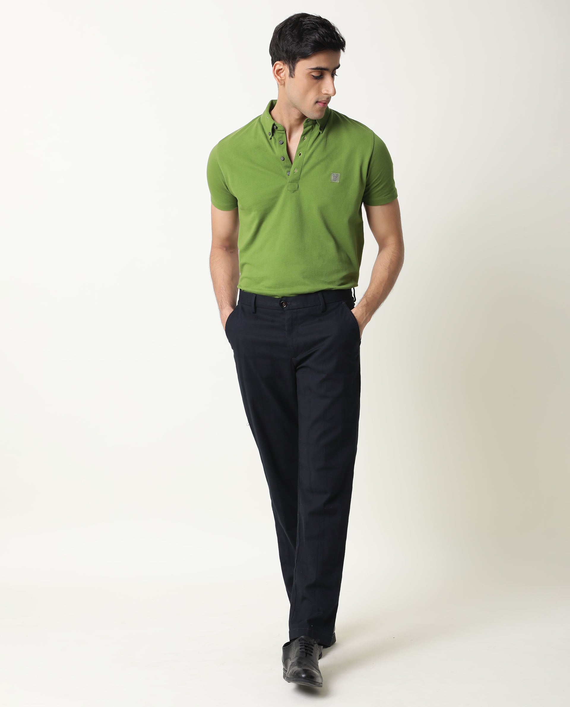 Fuscous Green and Bistre Brown Checks-Plaid Premium Wool Blend Pant For Men